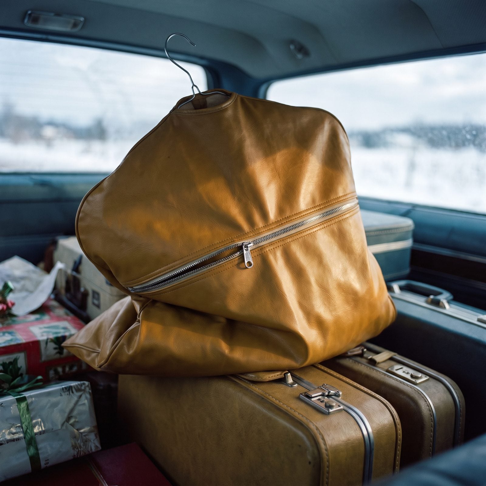 A Bulging Vinyl Garment Bag