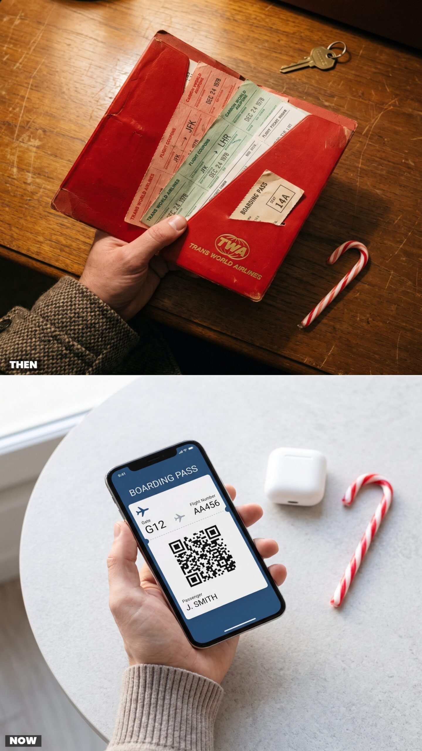Carrying a Cardboard Ticket Wallet and Paper Boarding Pass