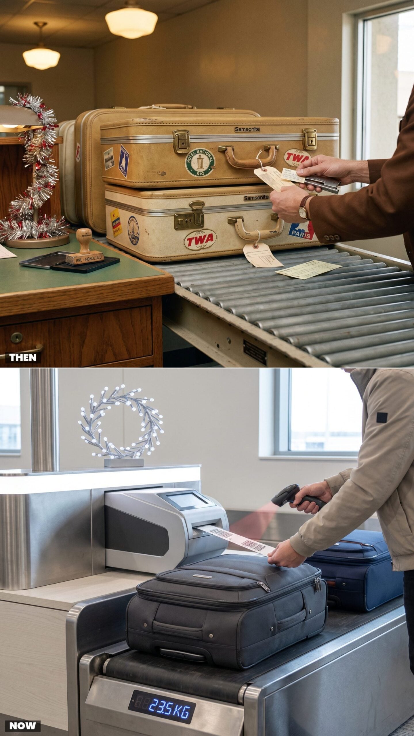 Checking Hard-Sided Suitcases With Paper Tags