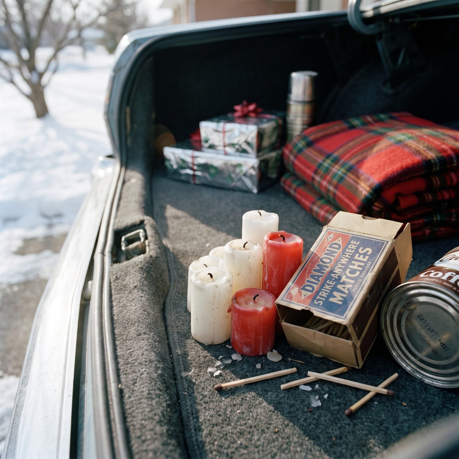 Emergency Candles and a Box of Wooden Matches