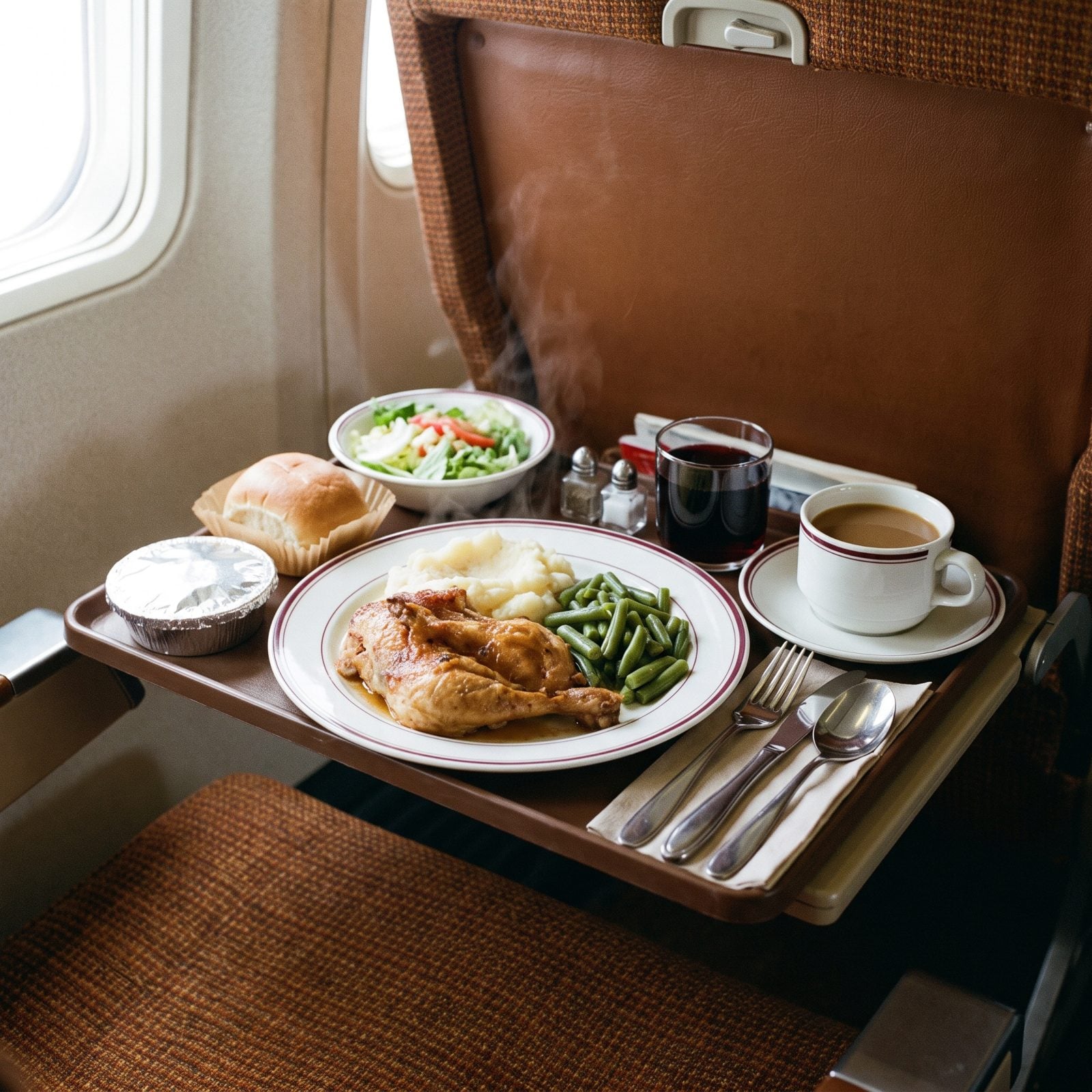 Full Economy Dinners on Real China With Metal Cutlery