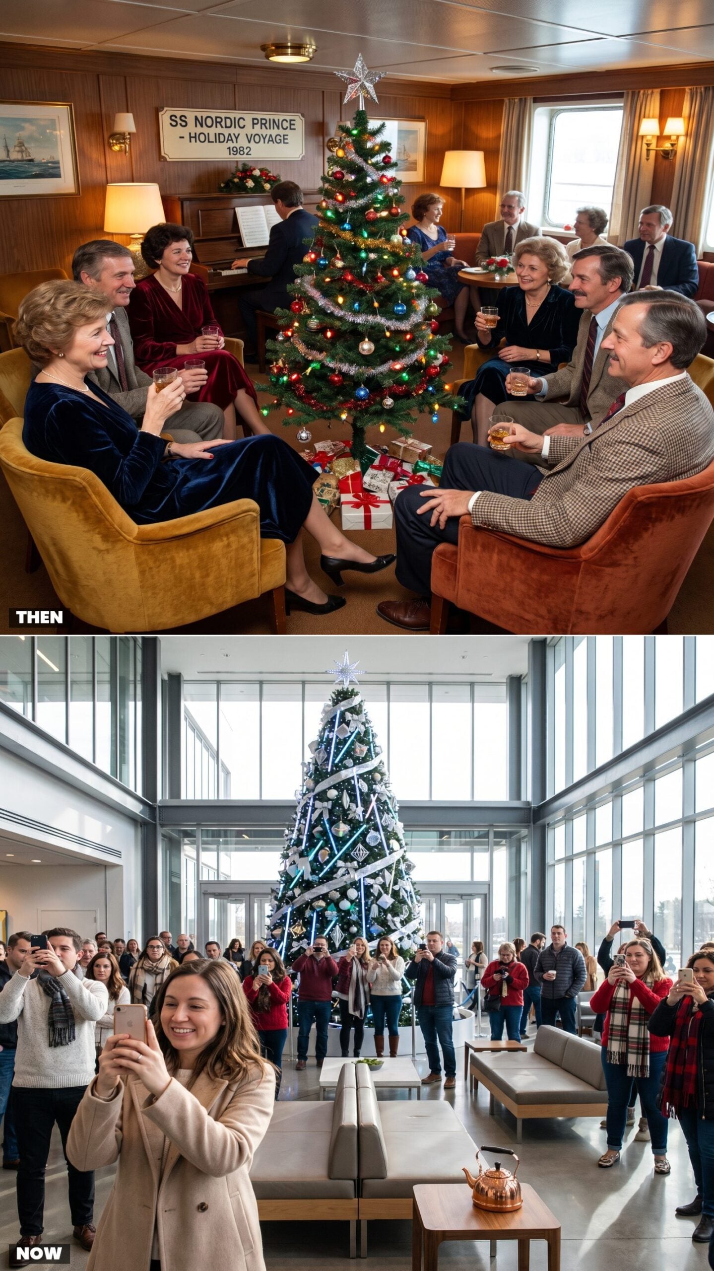 Gathering Around the Ship's Christmas Tree