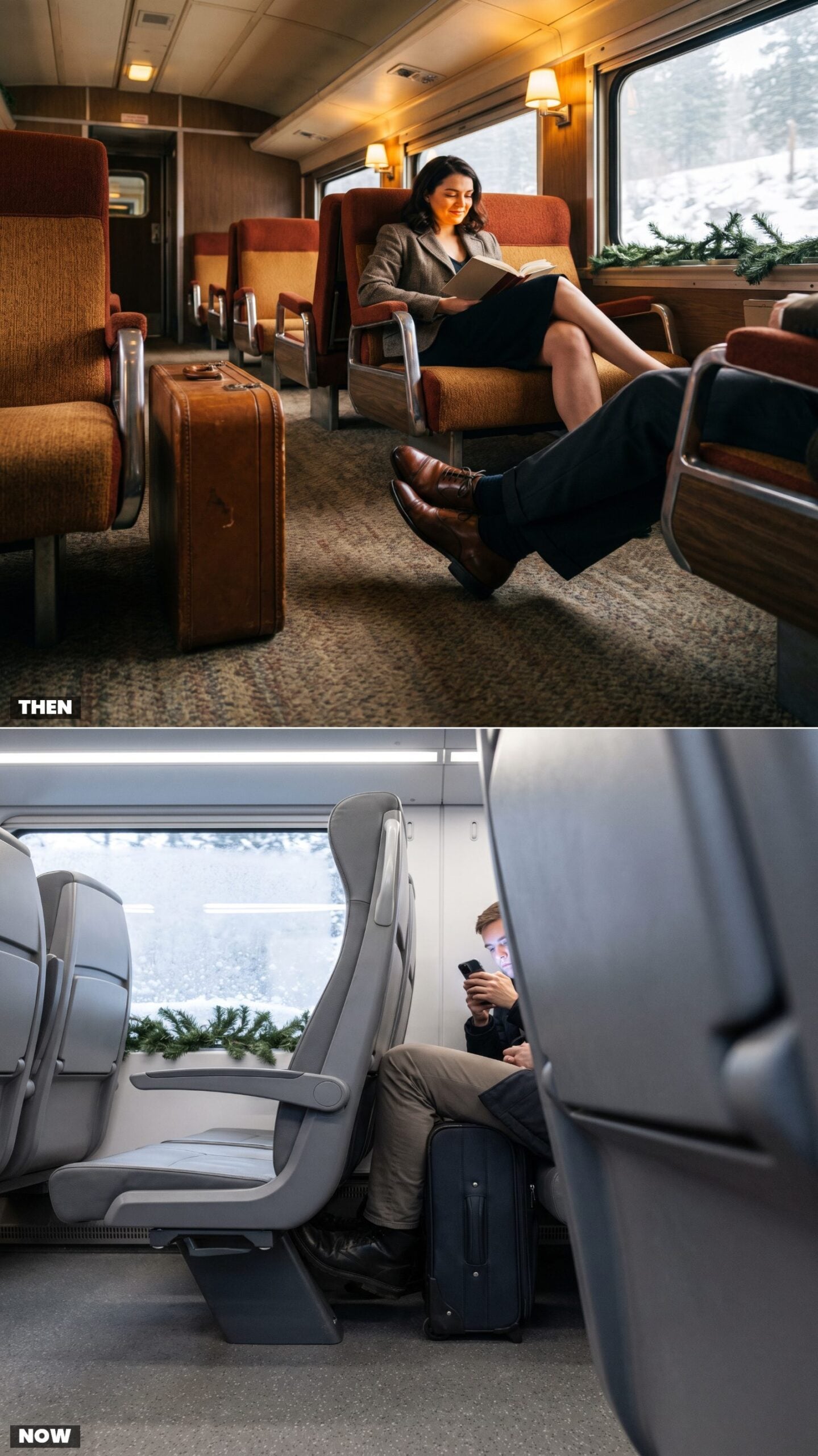 Generous Coach Legroom vs. Space-Efficient Cabins