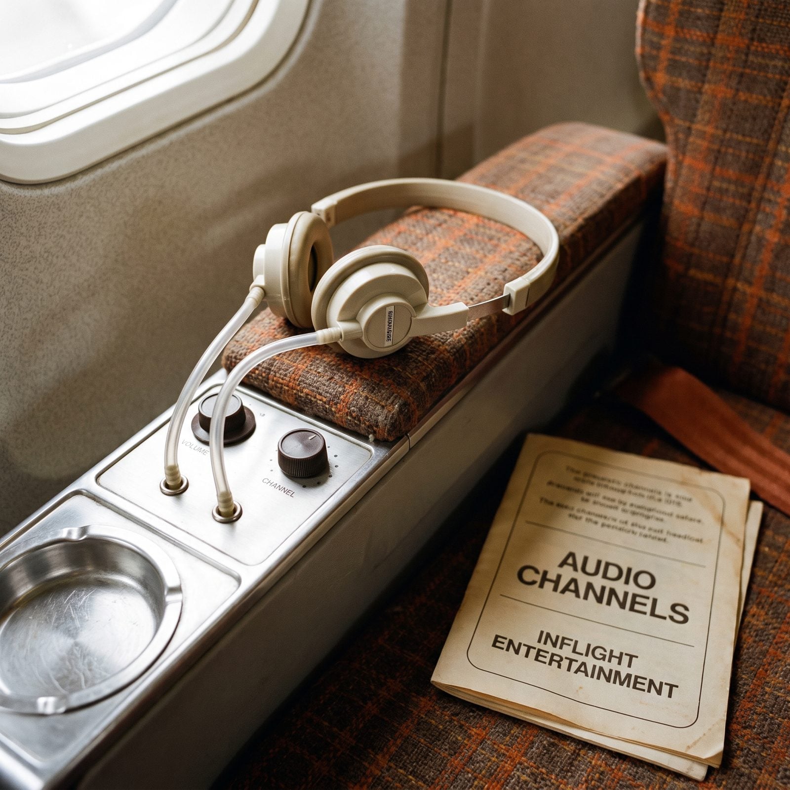 The Hollow Rubber Headphones That Plugged Into the Armrest