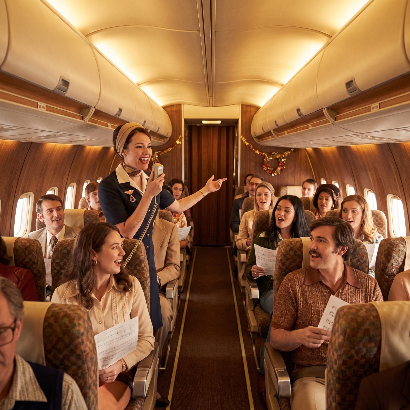 Leading the Whole Cabin in Group Christmas Carols