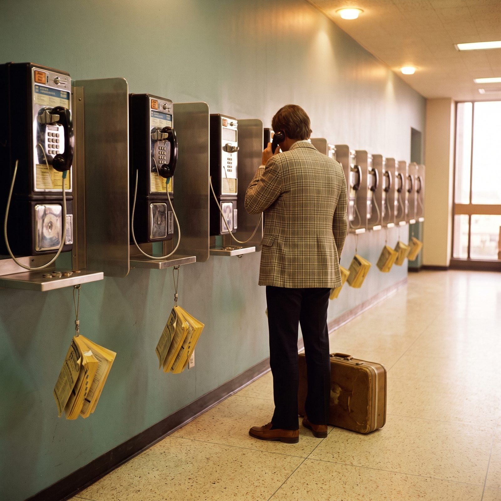 The Long Bank of Payphones Where You Called Ahead