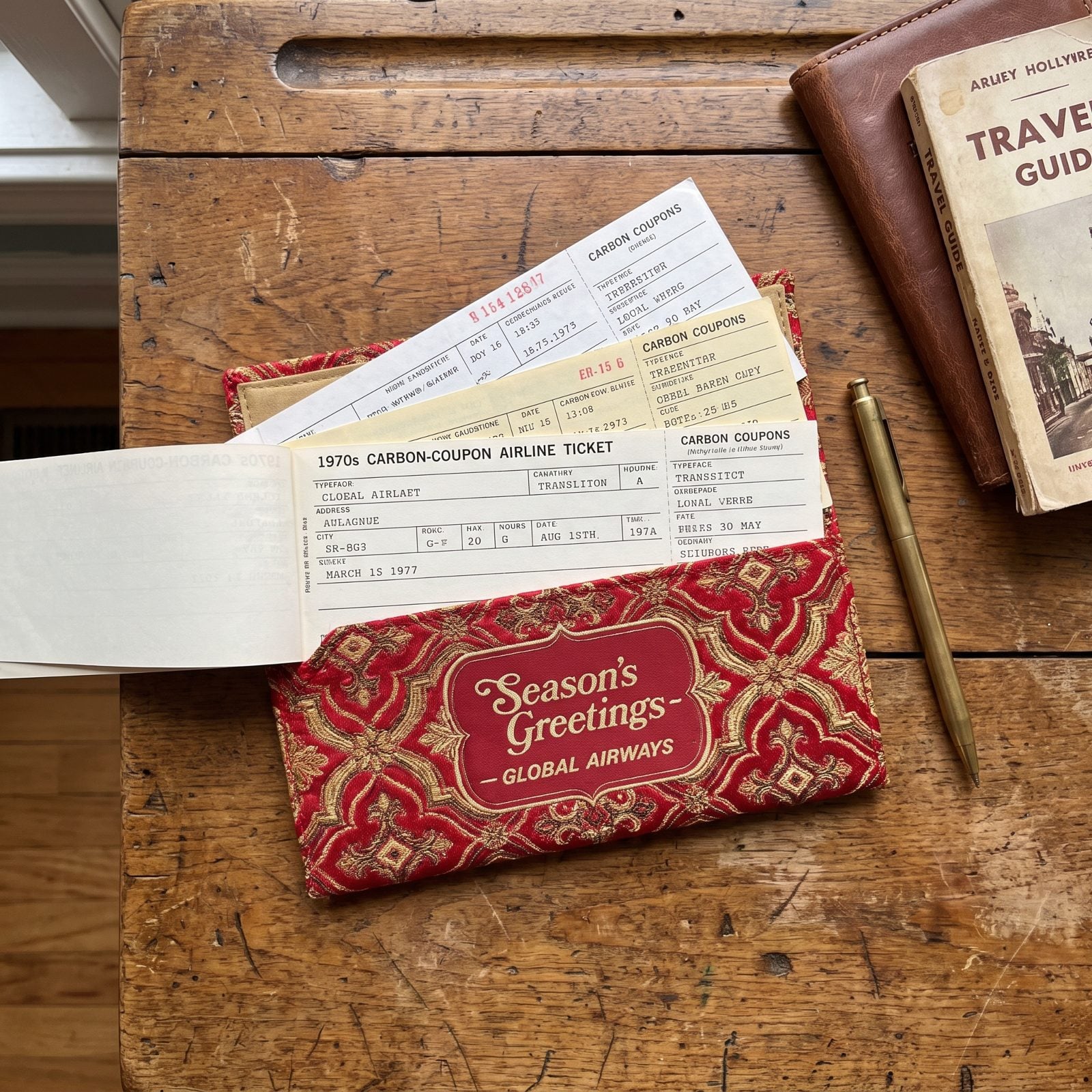 Mailing You a Paper Ticket in a Festive Airline Wallet