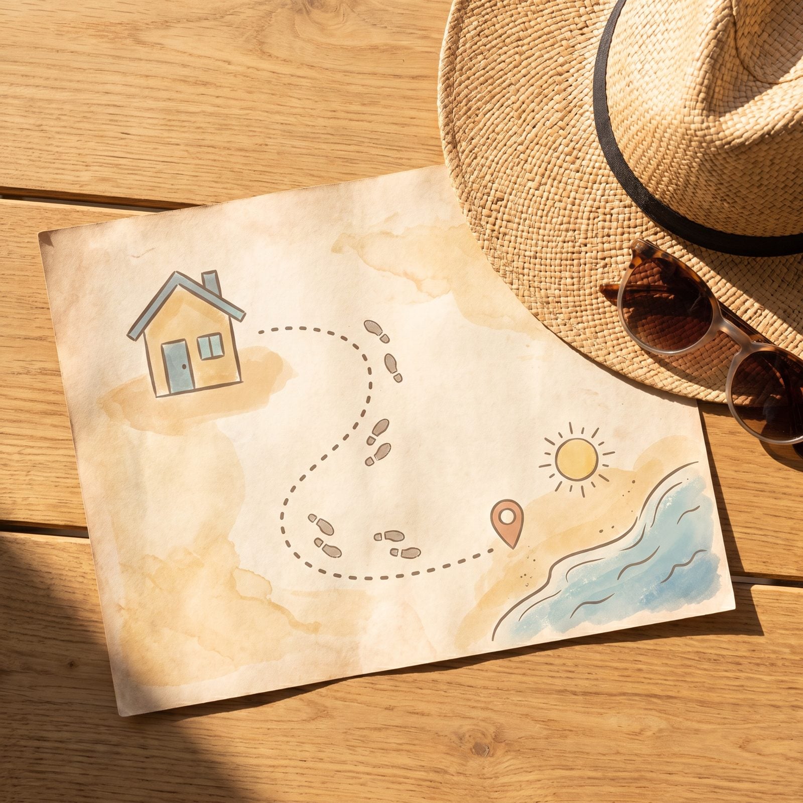 The Map Reveals a Shortcut to the Beach, Trail, or Town Center