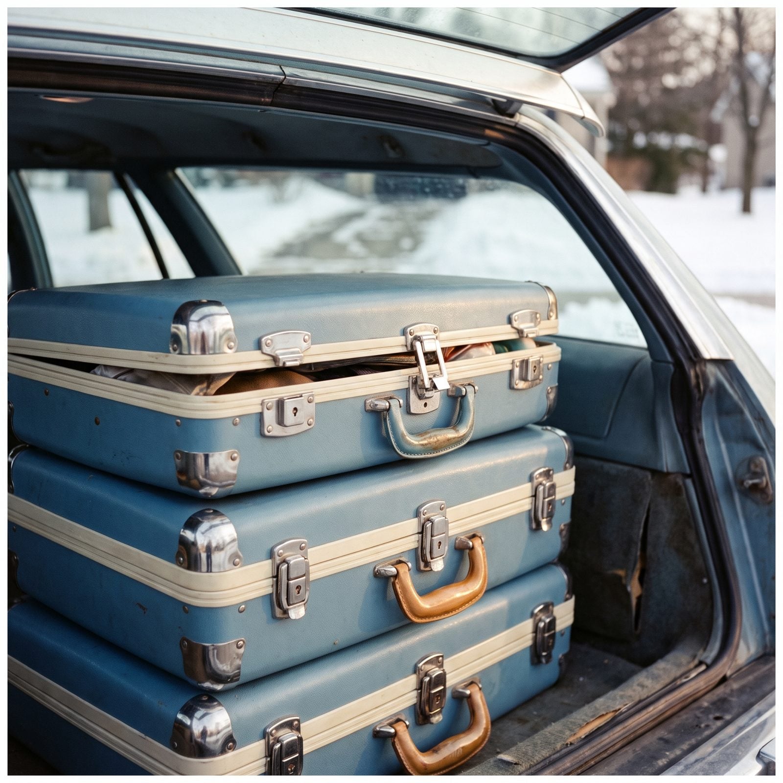 Matching Hard-Shell Suitcases With Metal Latches