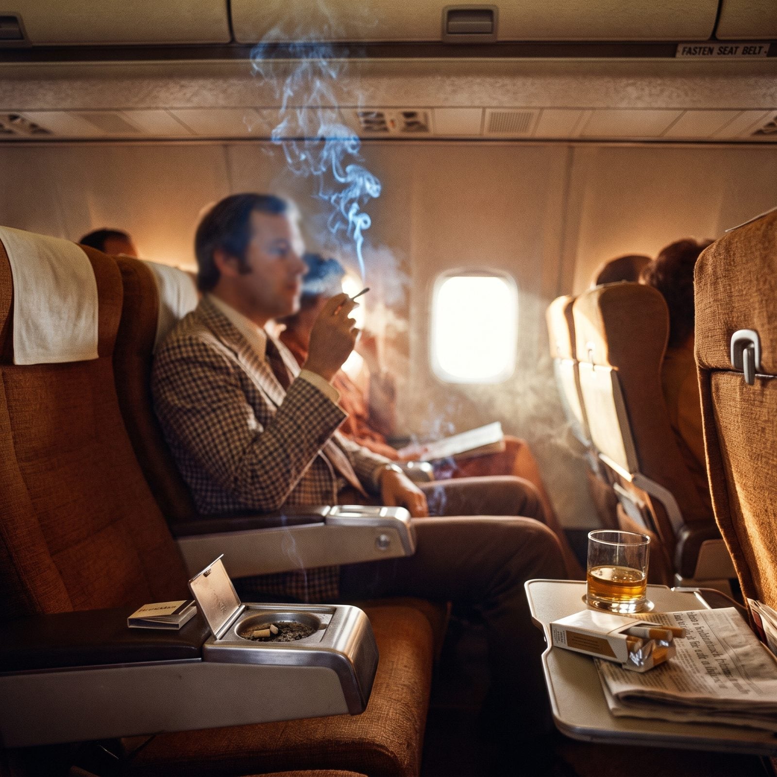 Passengers Lighting Up the Moment the Seatbelt Sign Dinged Off