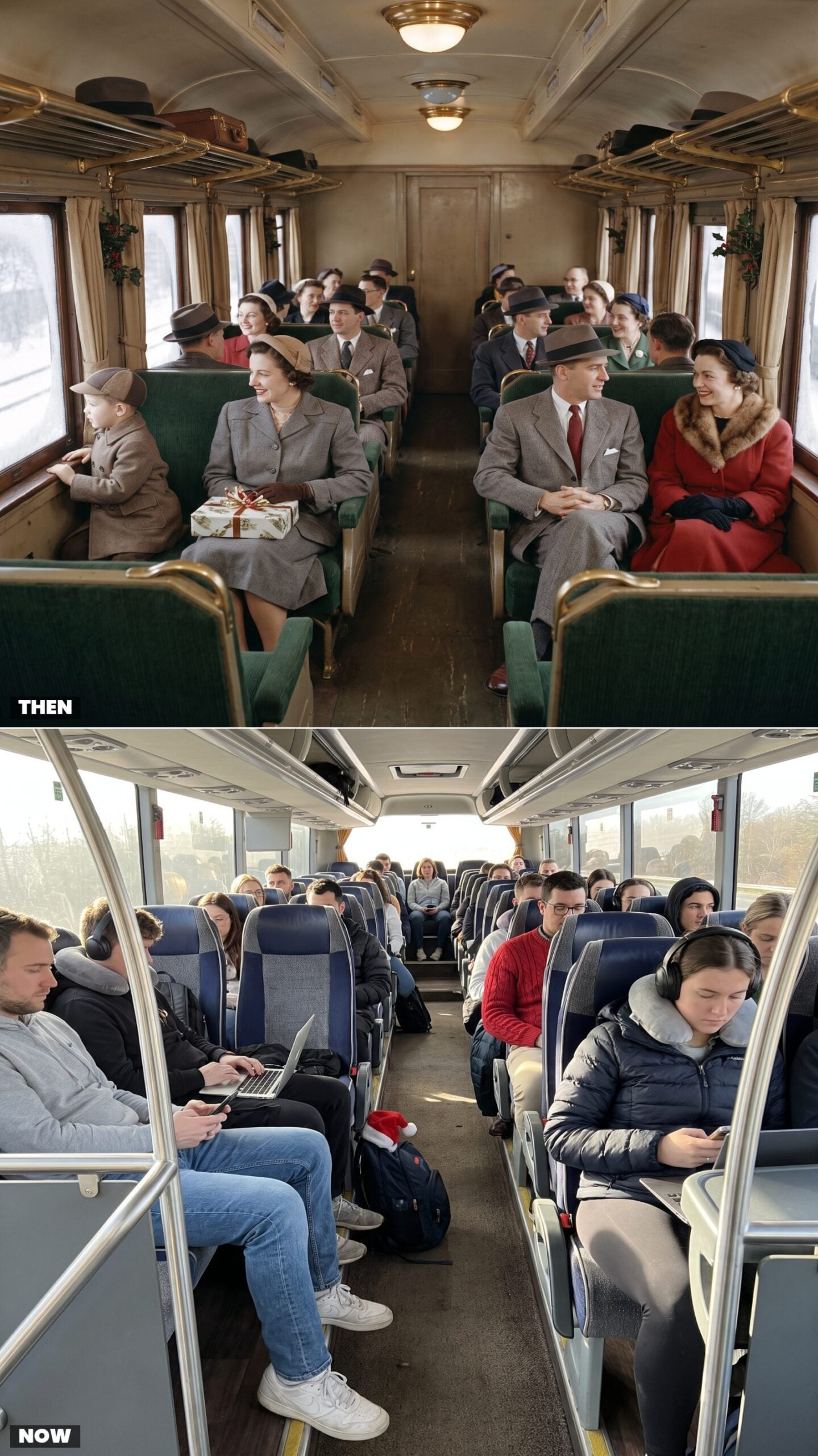 Passengers in Suits and Dresses vs. Casual Travel Clothes