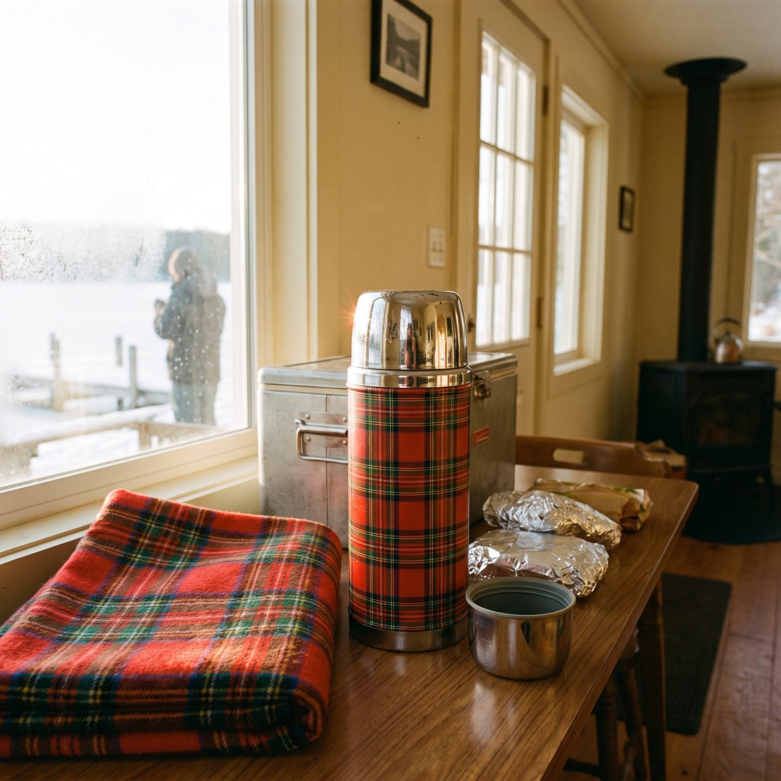 A Plaid Thermos With a Glass Liner