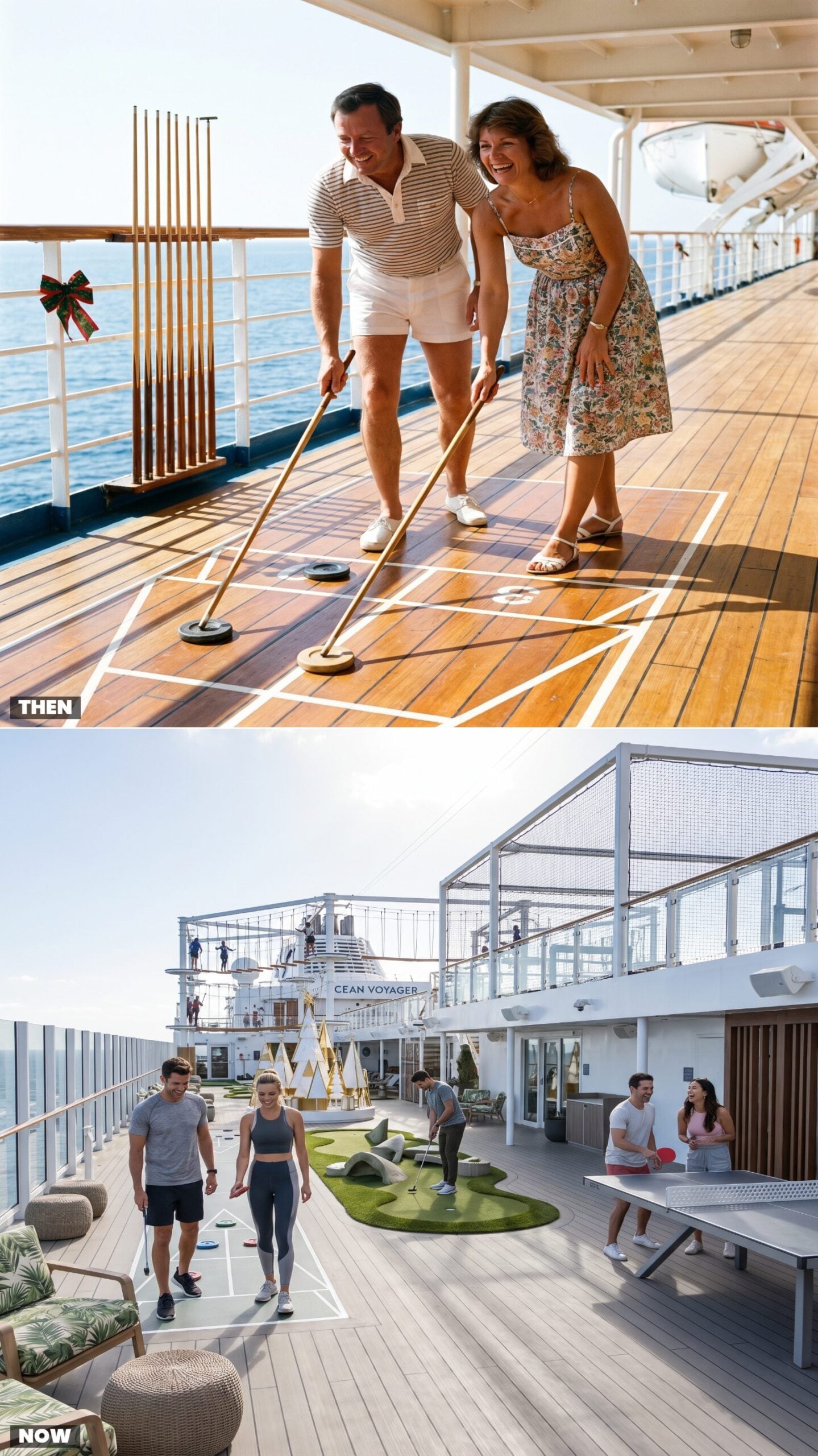 Playing Shuffleboard and Deck Games