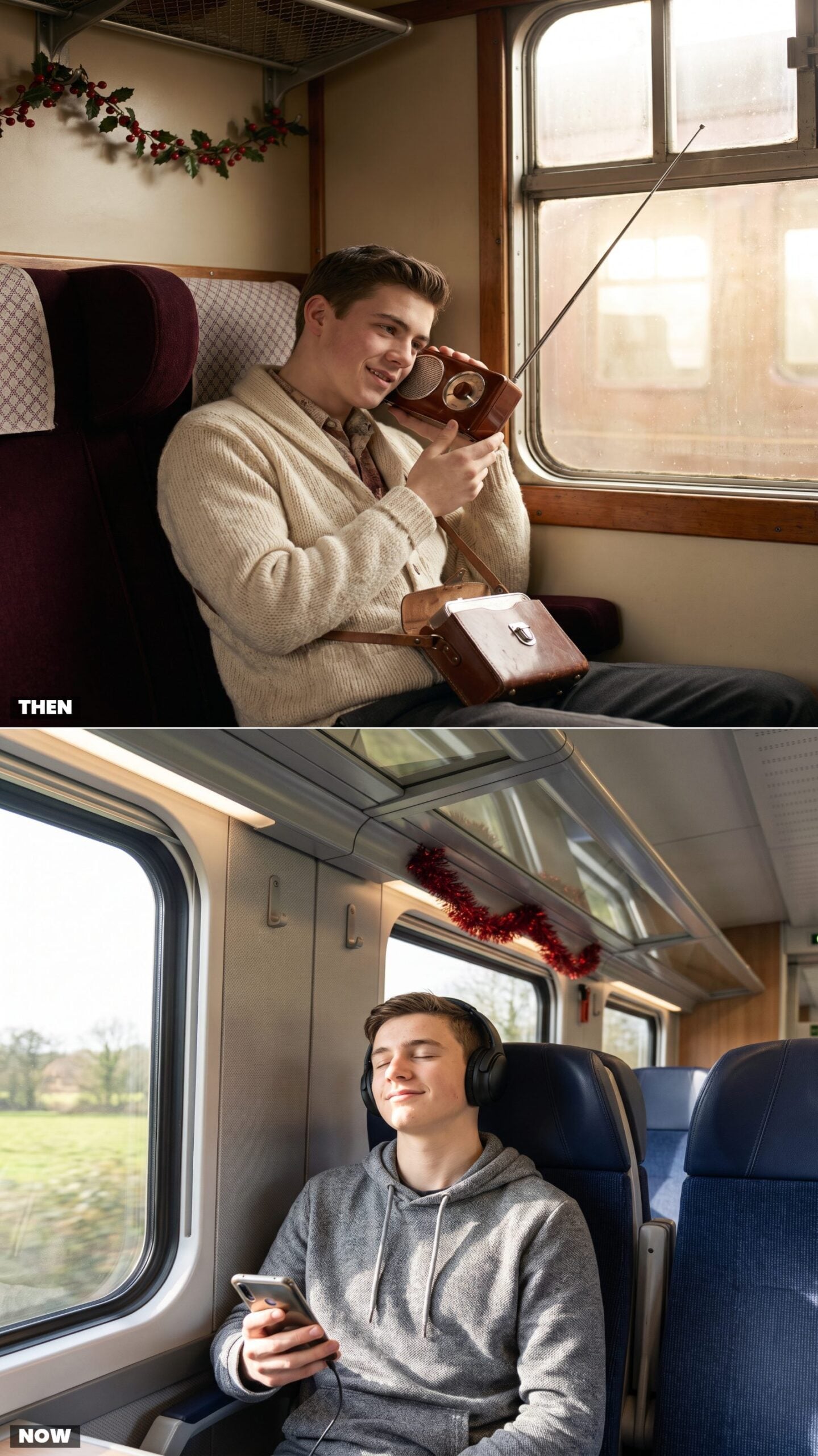 Portable Transistor Radios vs. Noise-Canceling Headphones