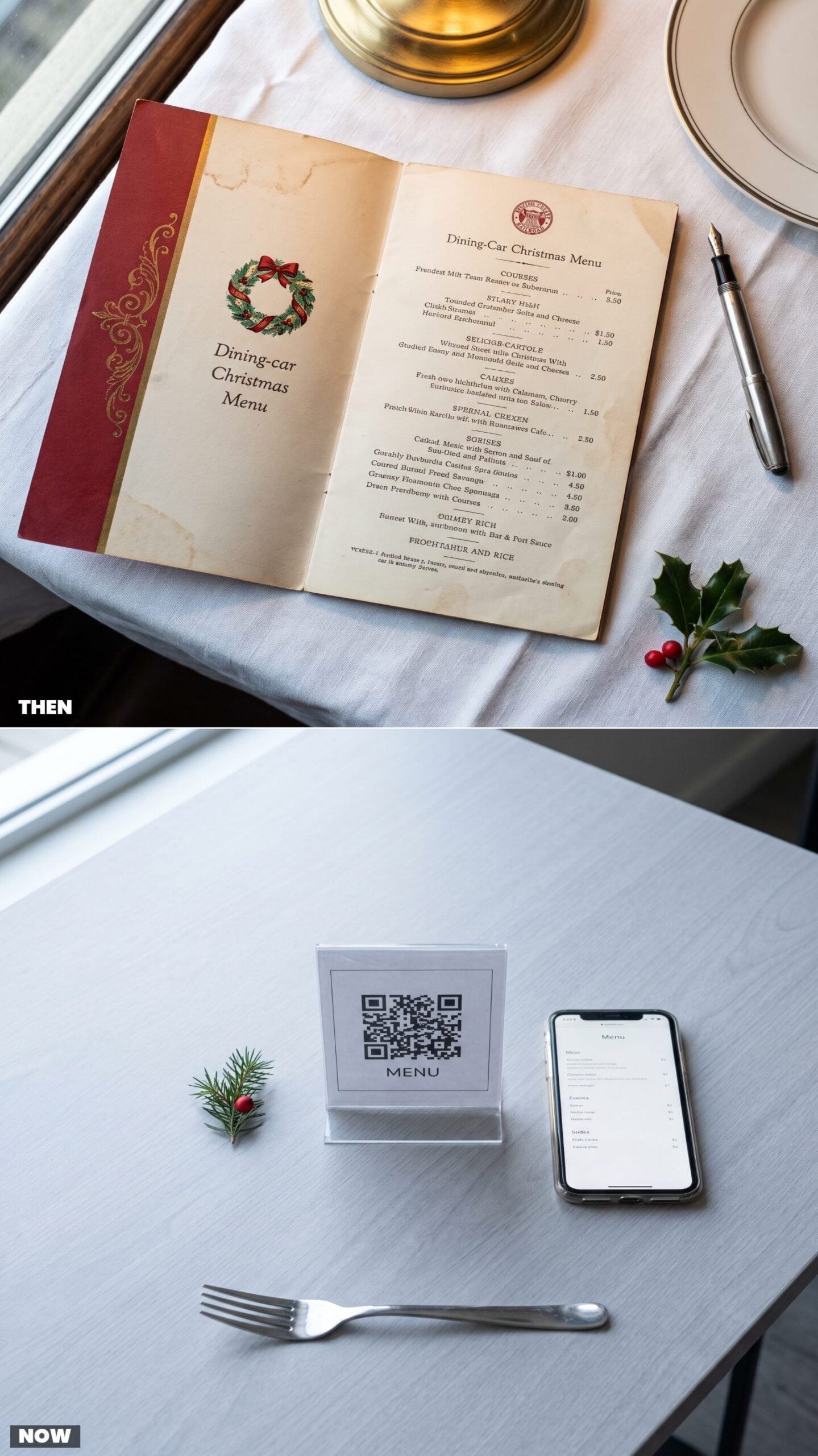 Printed Dining-Car Menus vs. QR-Code Menus