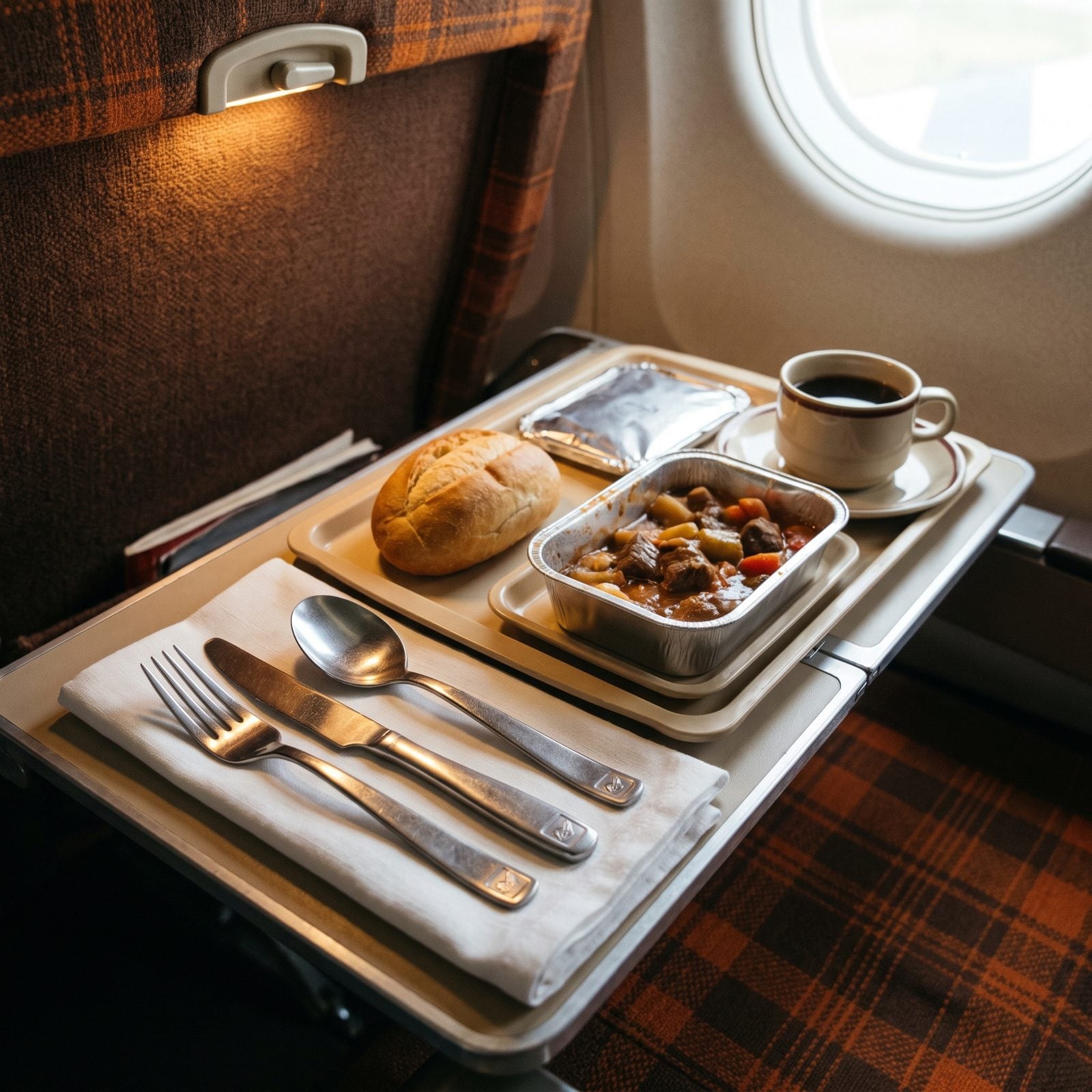 Real Metal Cutlery on the Meal Tray