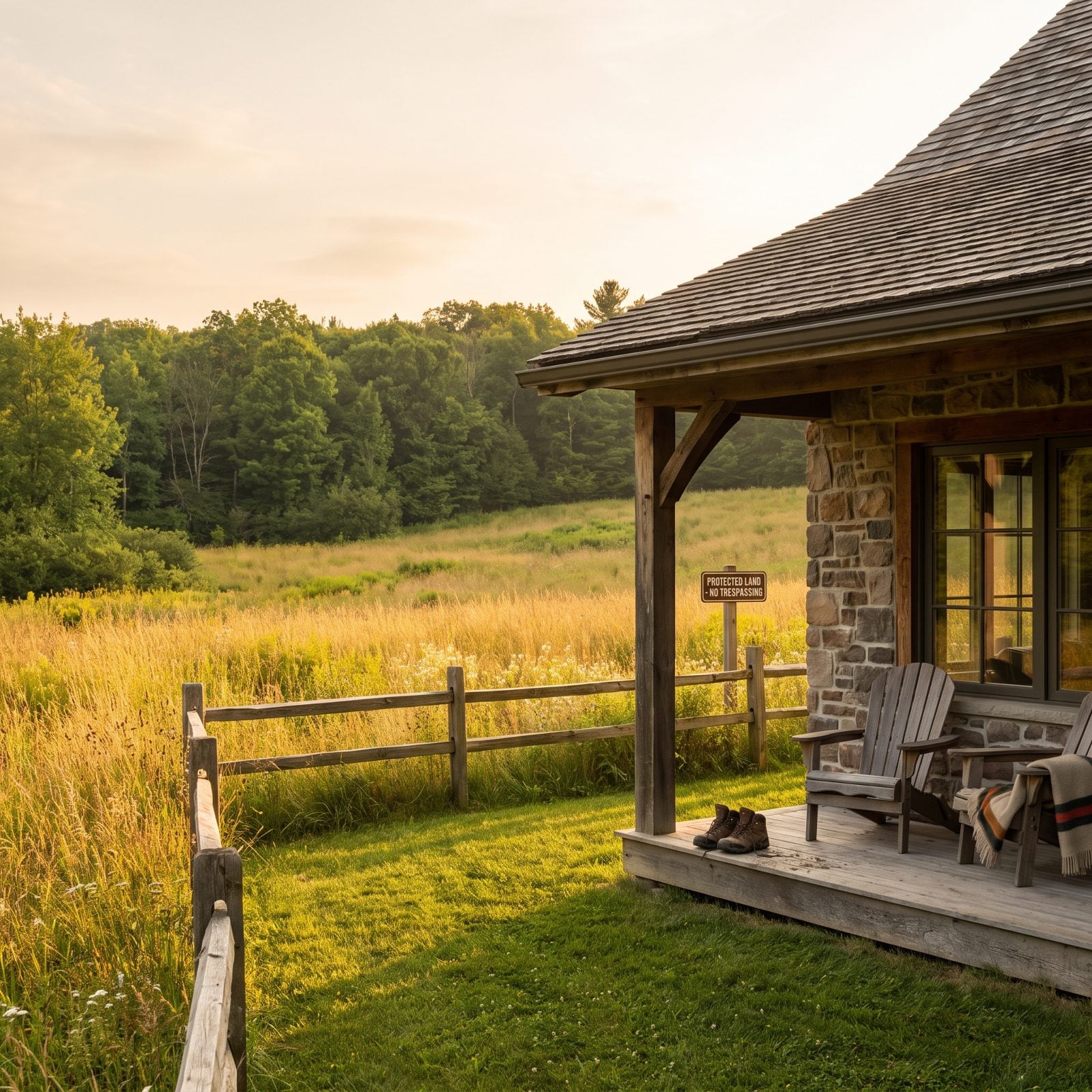 The Rental Borders Protected Land or Open Space