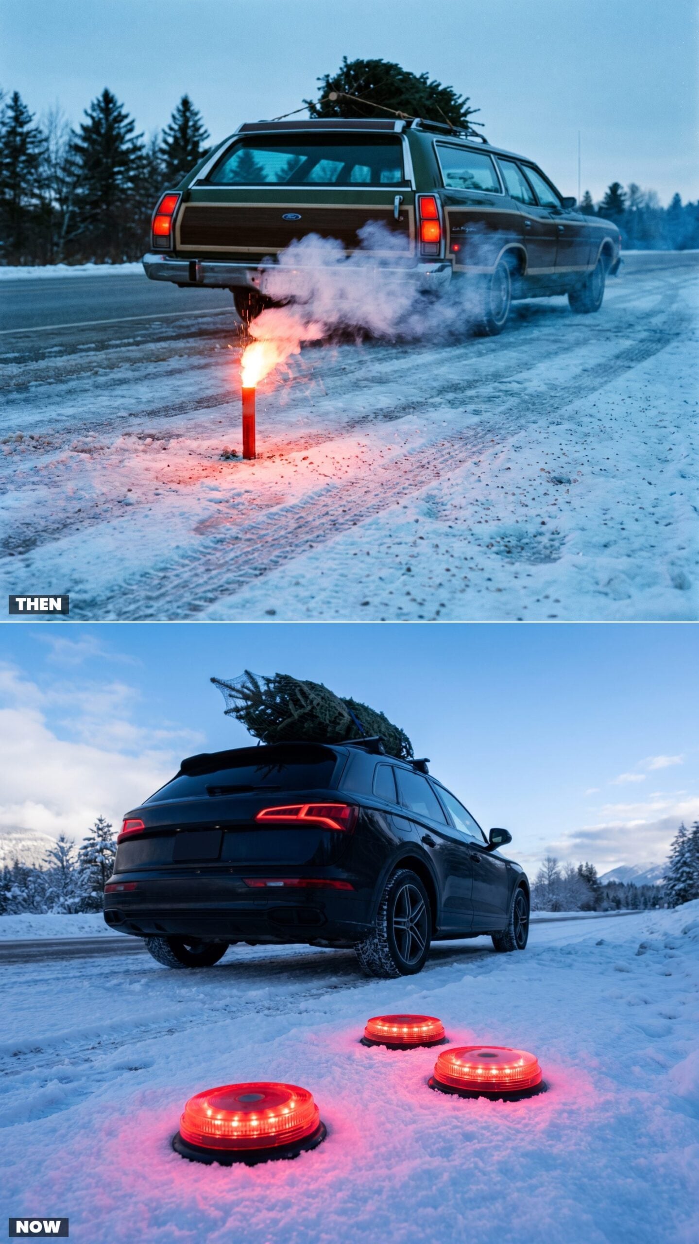 Road Flares vs. LED Emergency Beacons