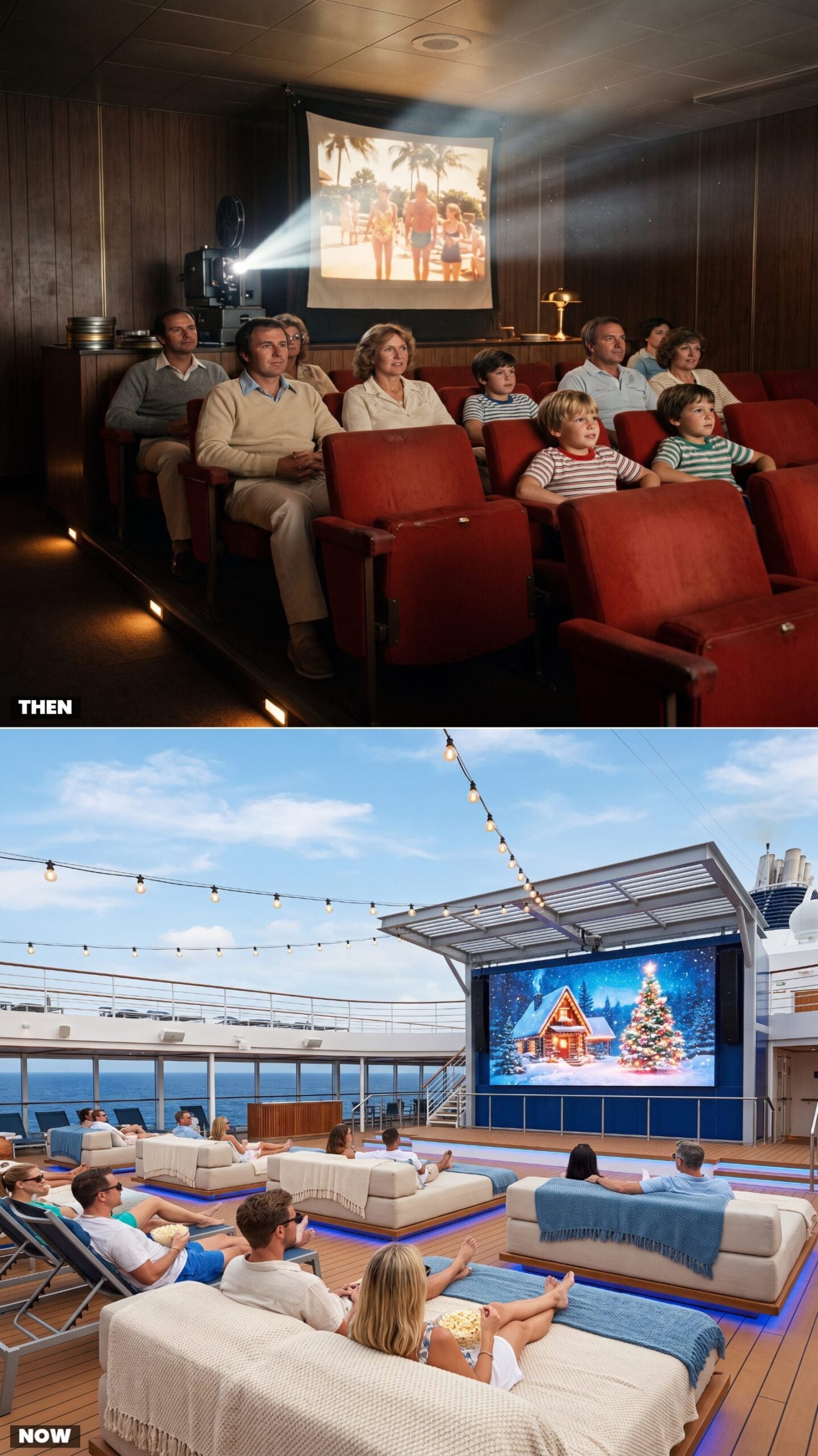 Seeing a Holiday Movie in the Ship's Cinema