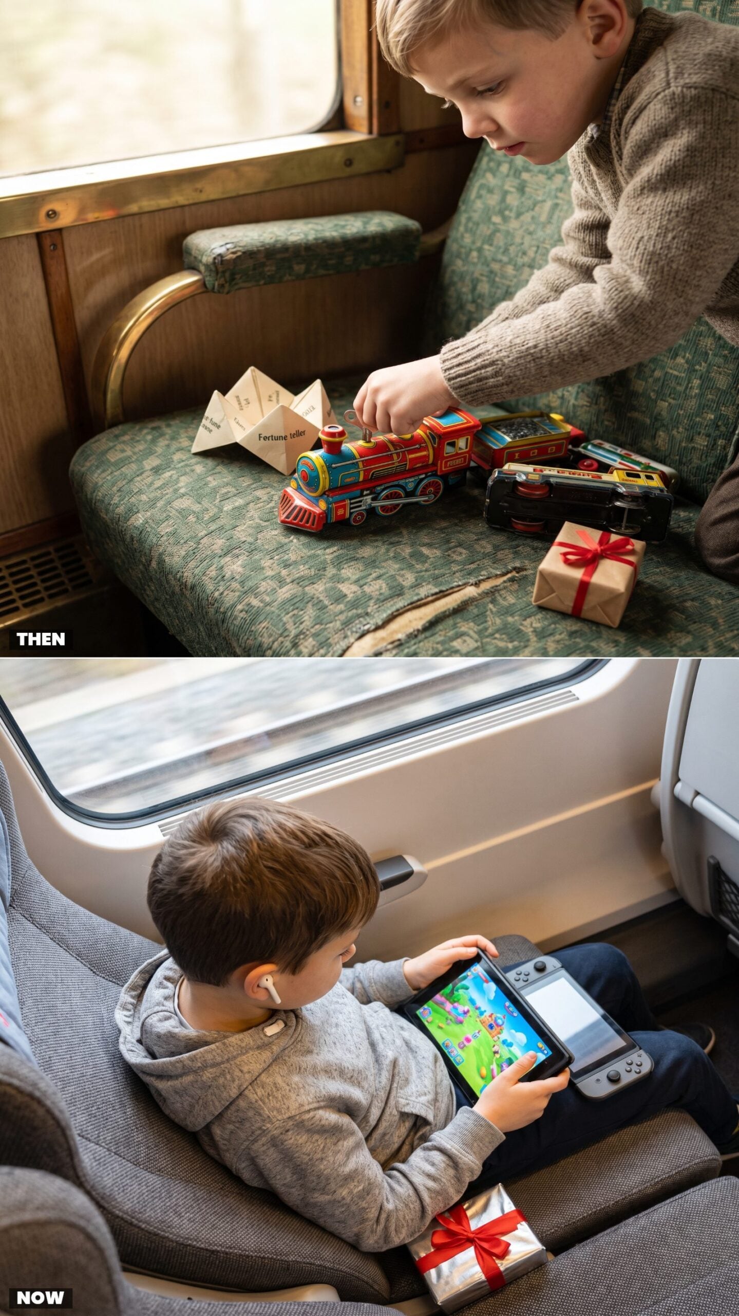 Tin Wind-Up Toys vs. Tablets and Handheld Games