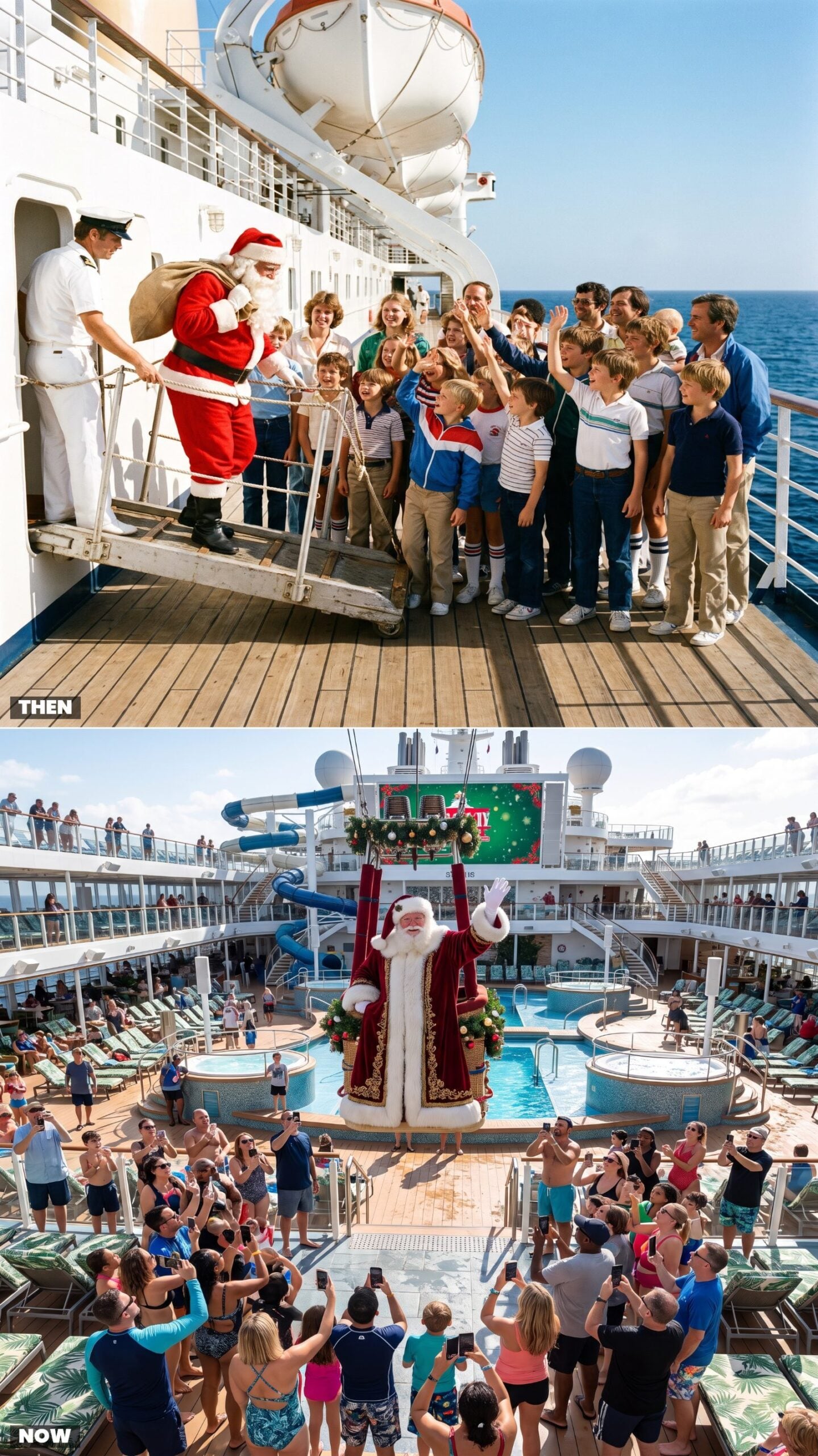 Watching Santa Arrive on the Ship