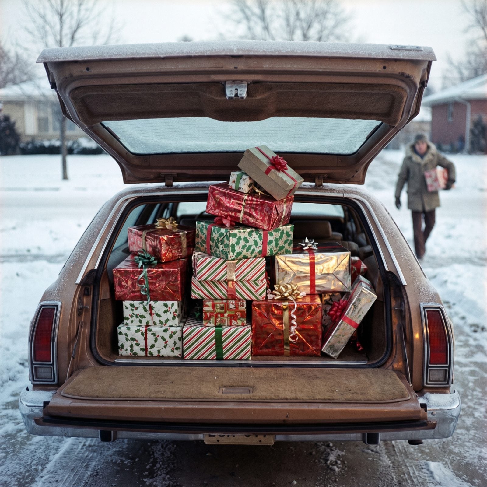 Wrapped Presents Stacked Without Restraints