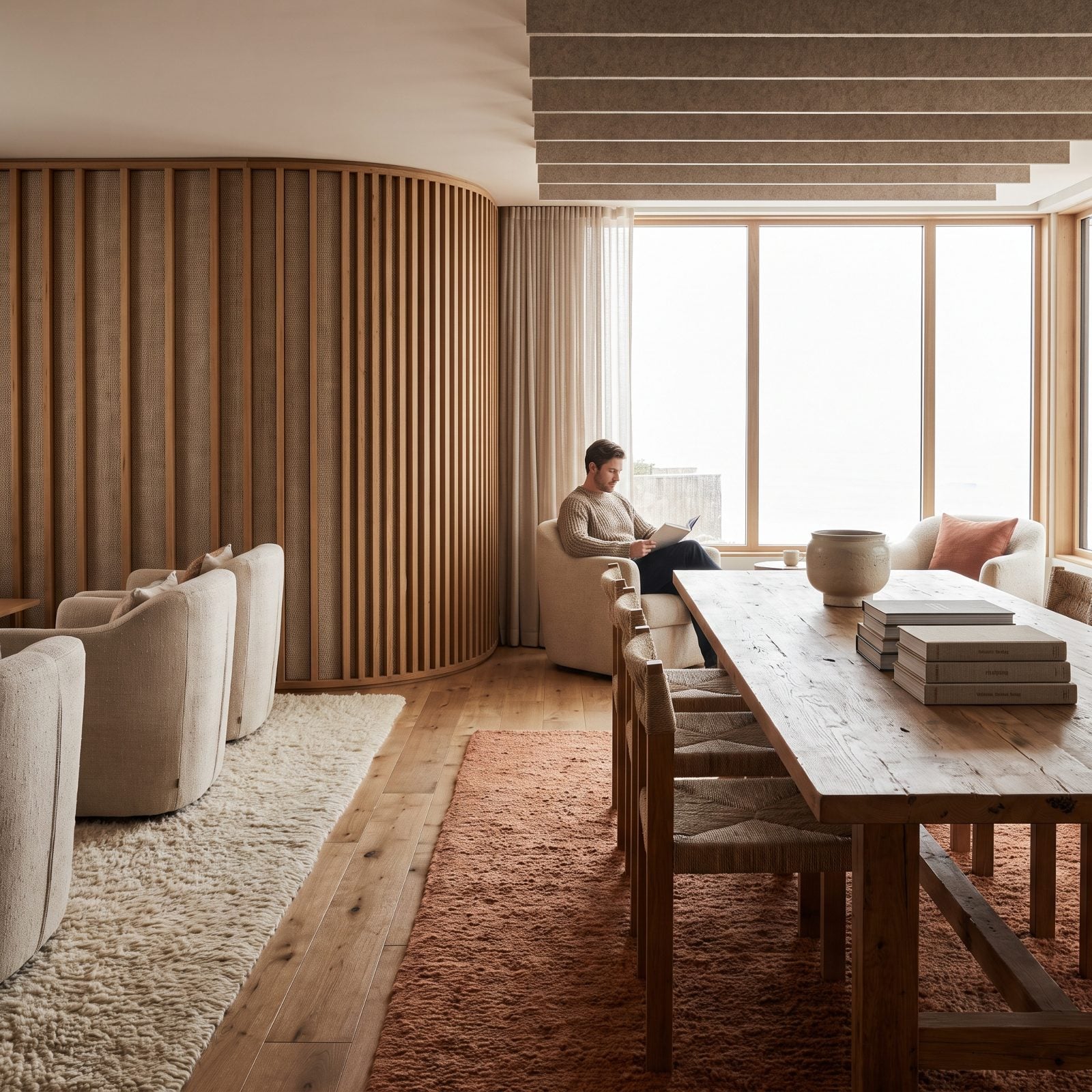 Acoustic Surfaces That Keep the Lobby From Clattering
