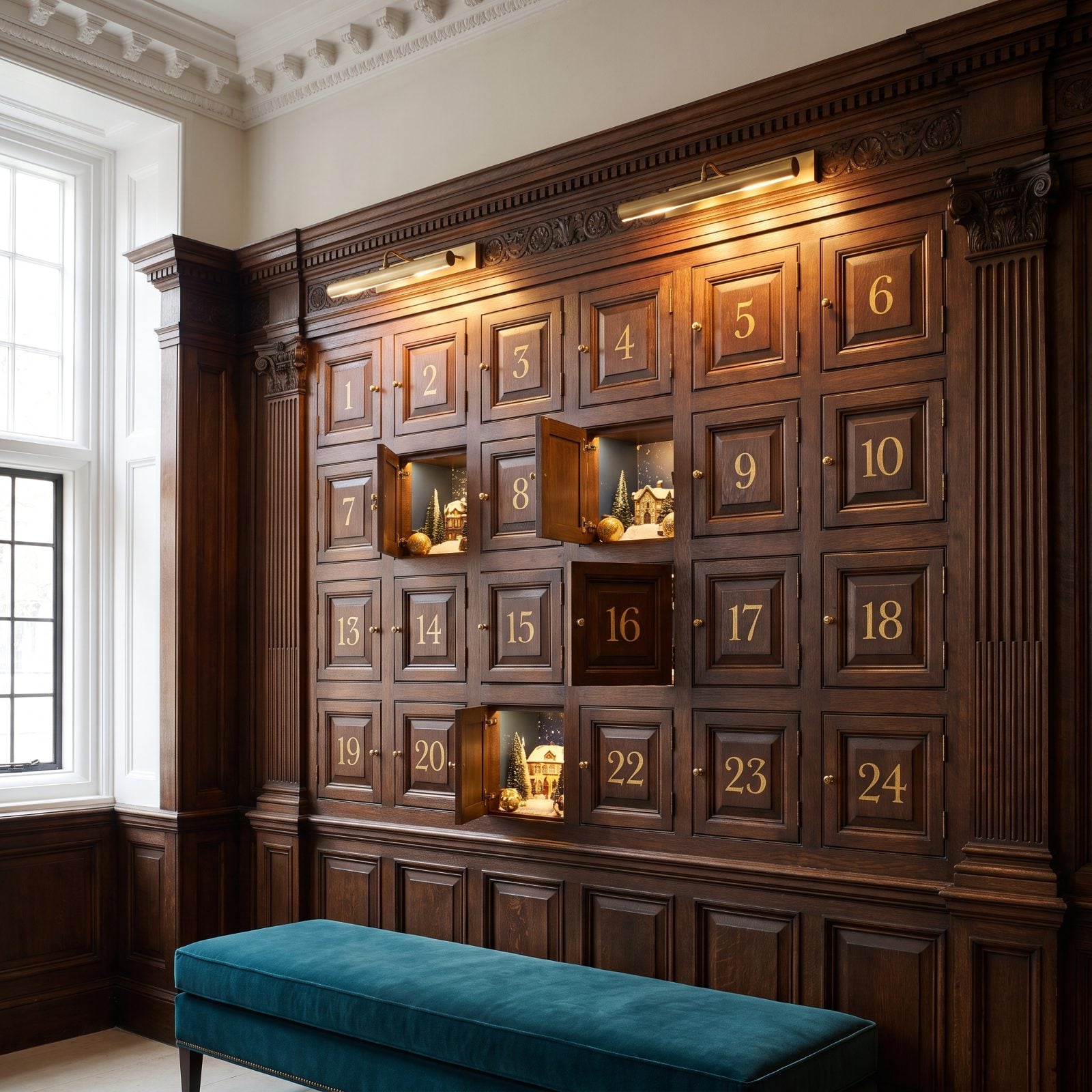 An Advent Calendar Built Into the Lobby Architecture