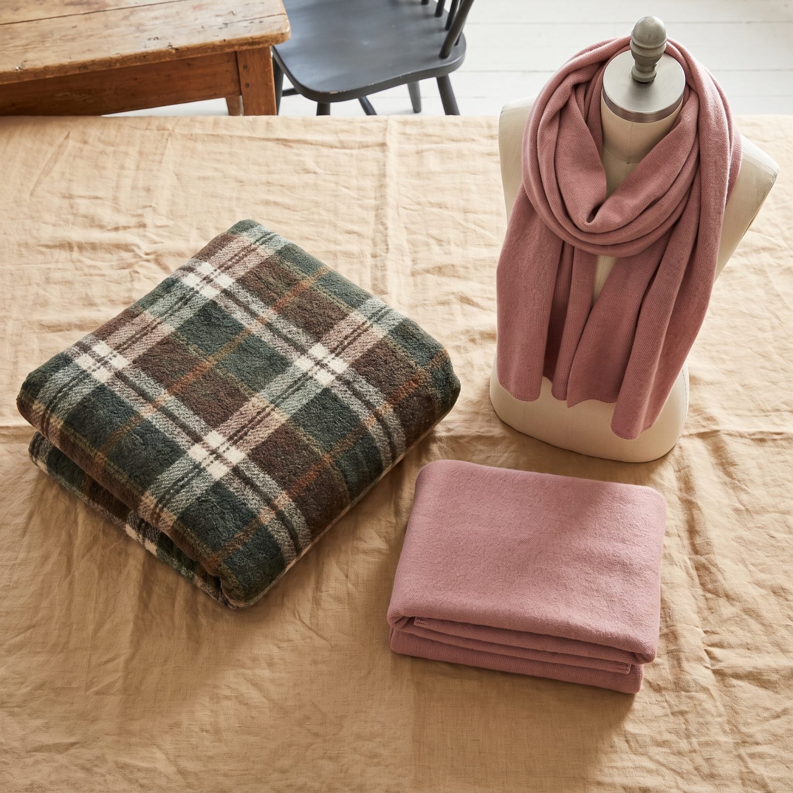 The Airline Blanket From Home Becomes an Oversized Scarf or Wrap
