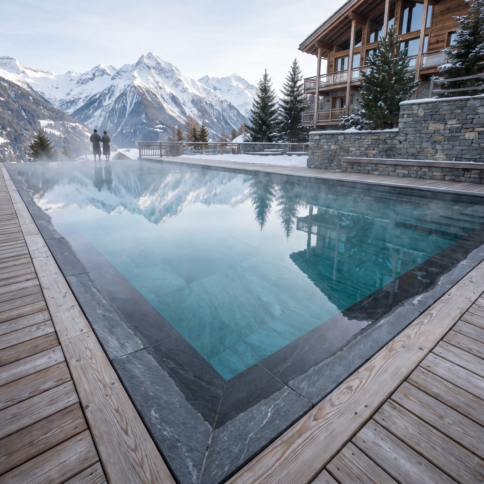 An Alpine Pool Reflecting Snow-Capped Peaks