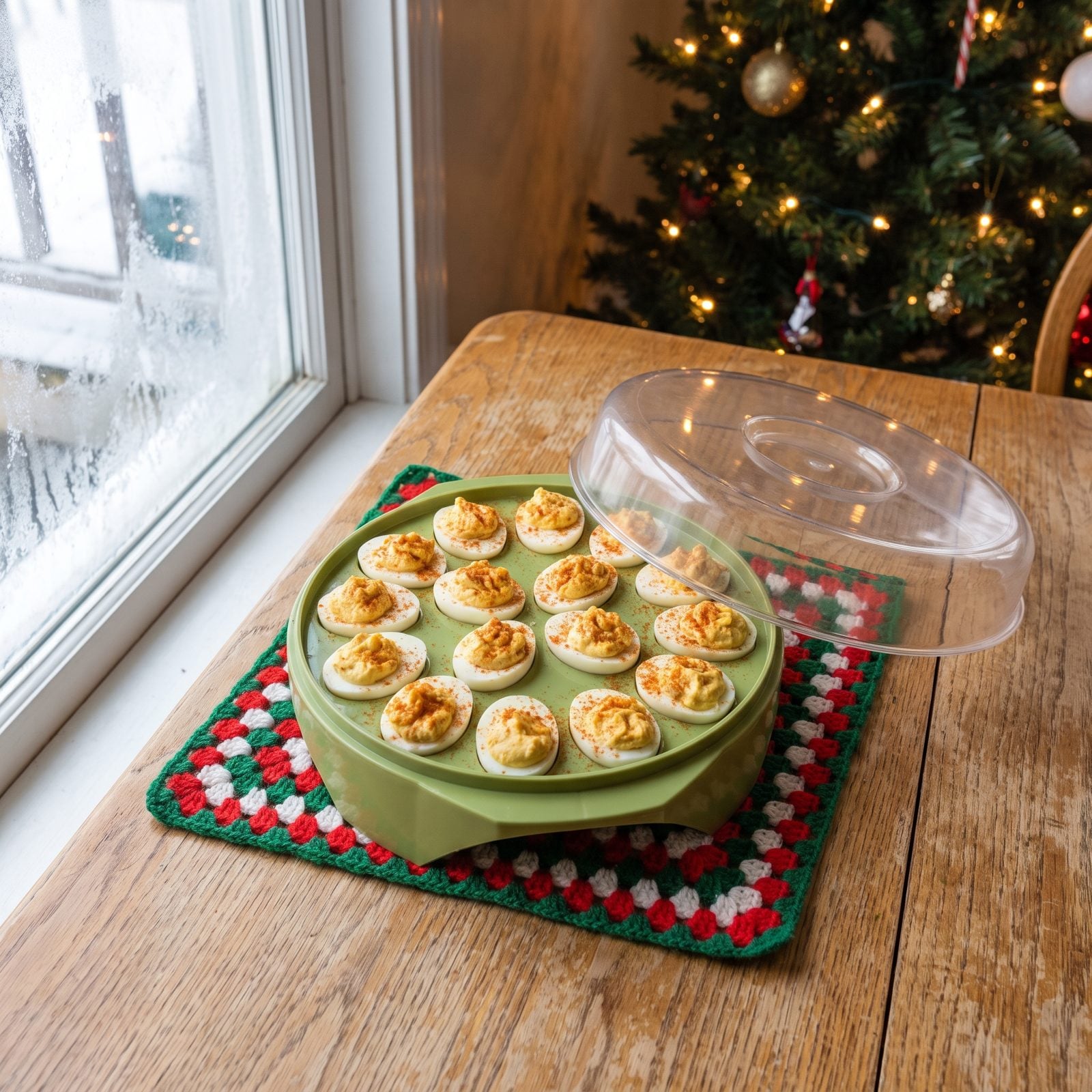 The Avocado-Green Deviled-Egg Tray With the Snap Lid