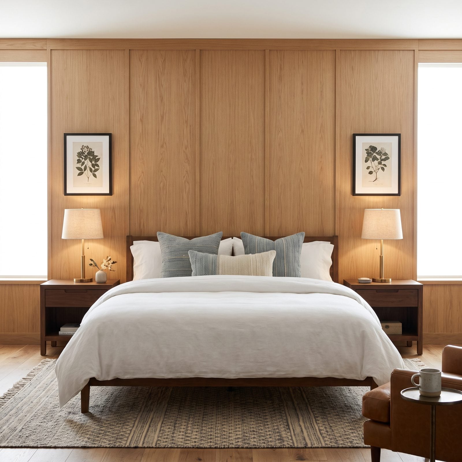 A Bed Centered on the Main Wall So the Room Has a Spine