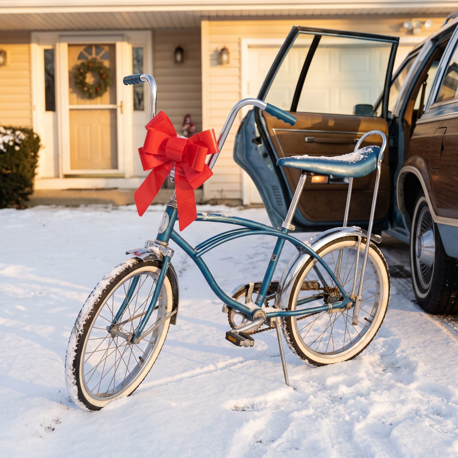 The Bicycle With the Giant Bow on the Handlebars