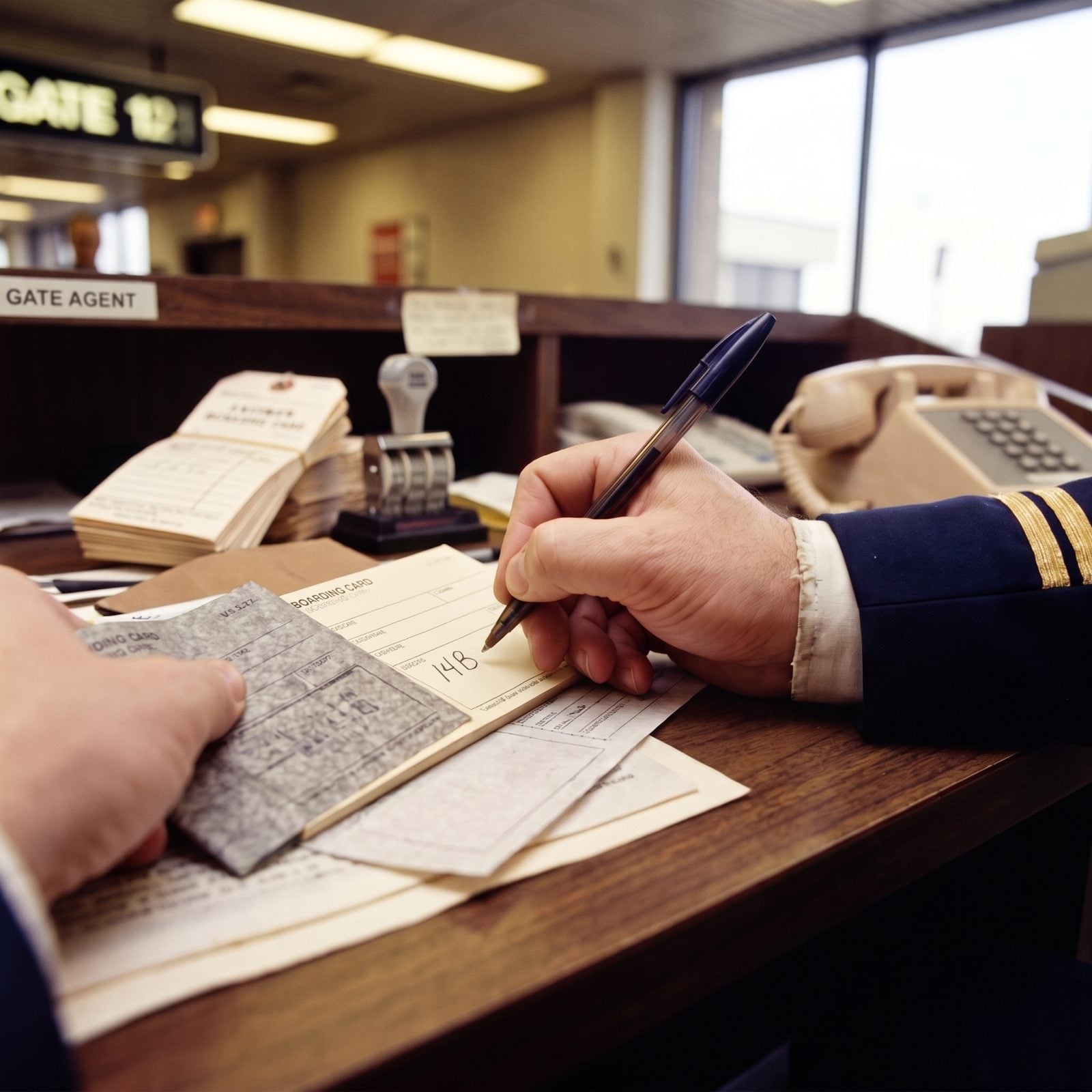 Boarding Passes Written Out by Hand at the Gate
