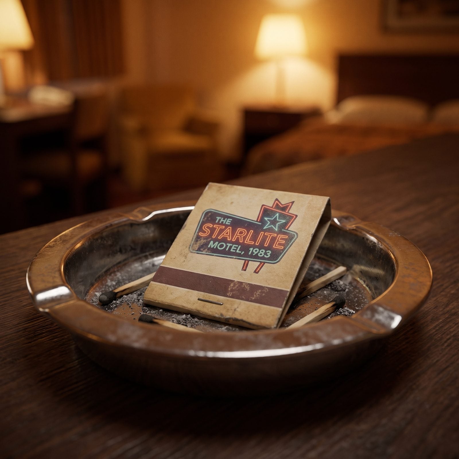 A Book of Hotel Matches Beside the Ashtray