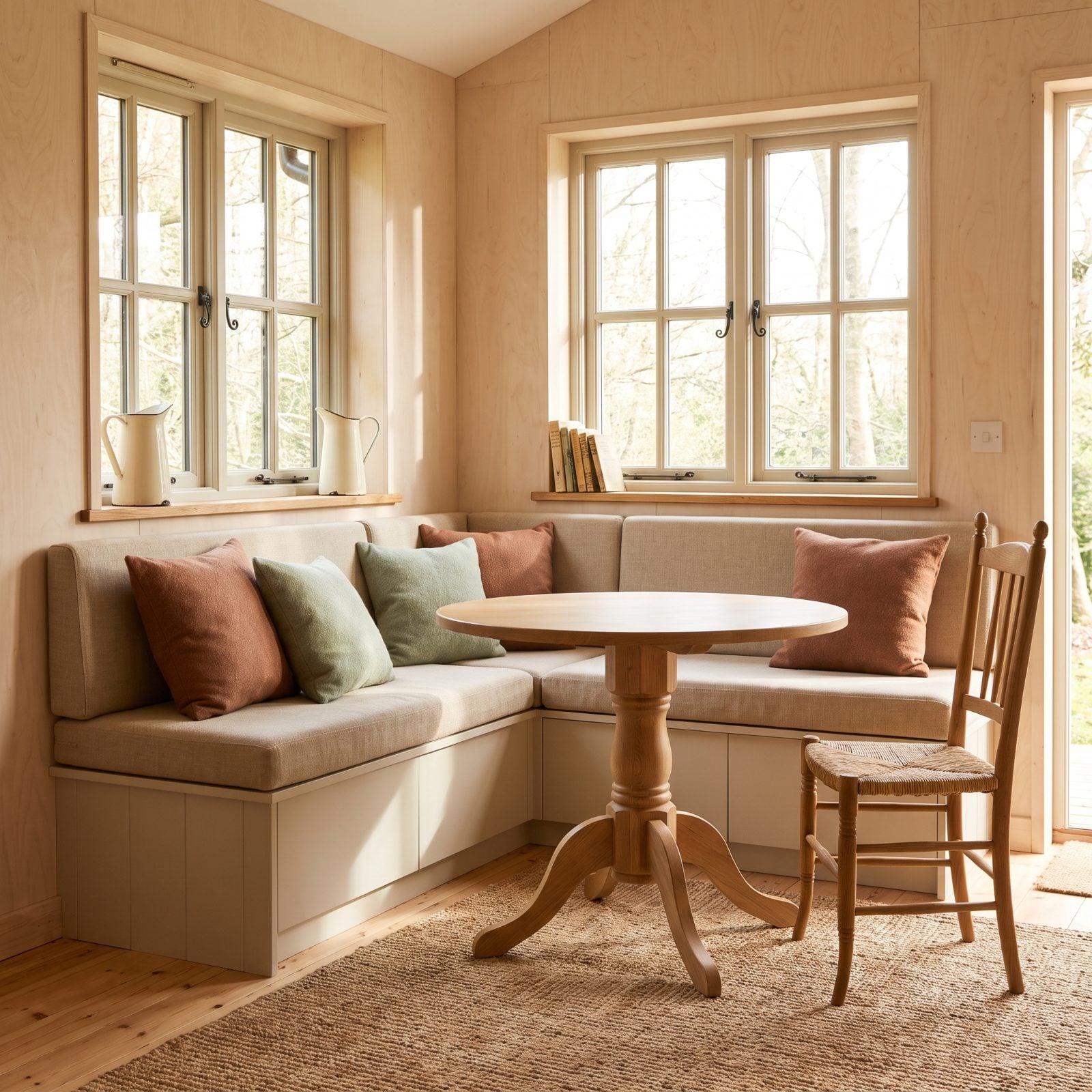 A Built-In Banquette Turns a Dead Corner Into a Dining Spot