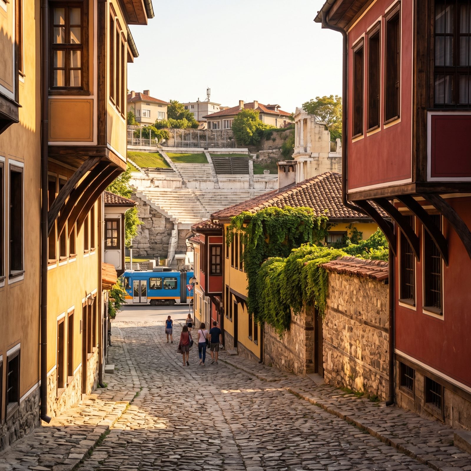 Bulgaria, Plovdiv, Ancient Streets, Working Trams and Low Rent