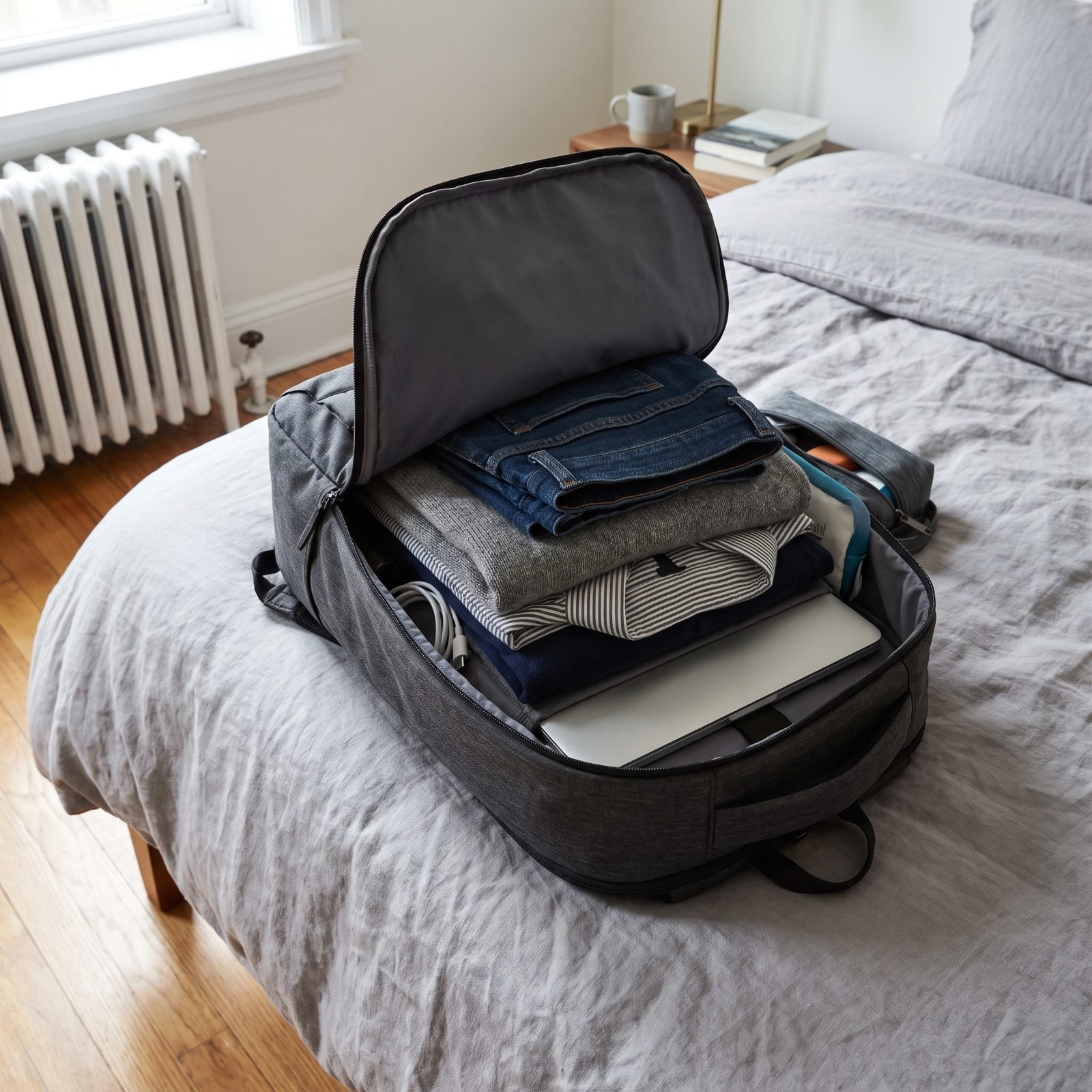 Burying a Laptop Beneath Clothes Instead of Keeping It Accessible