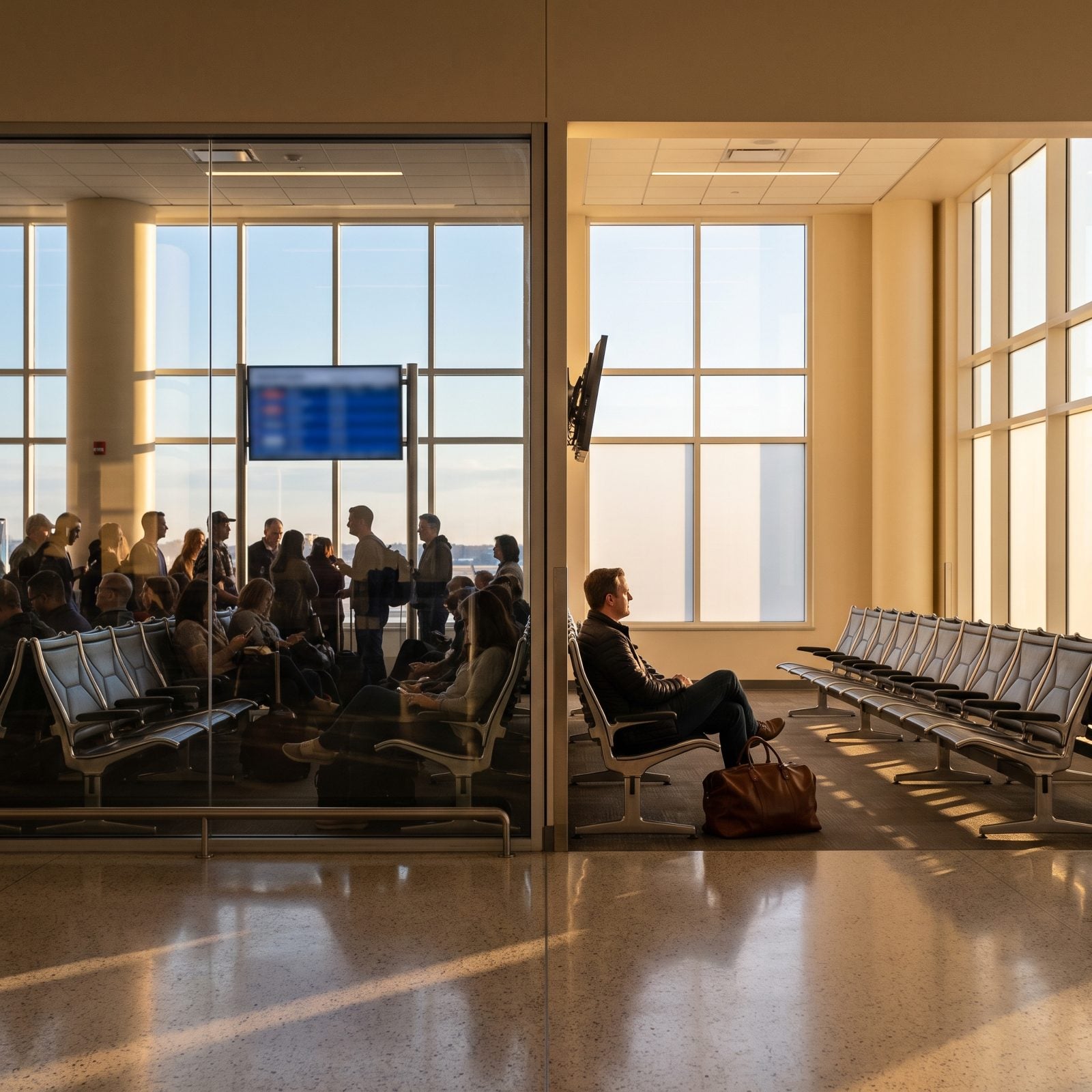 Camp Out at a Less Crowded Neighboring Gate