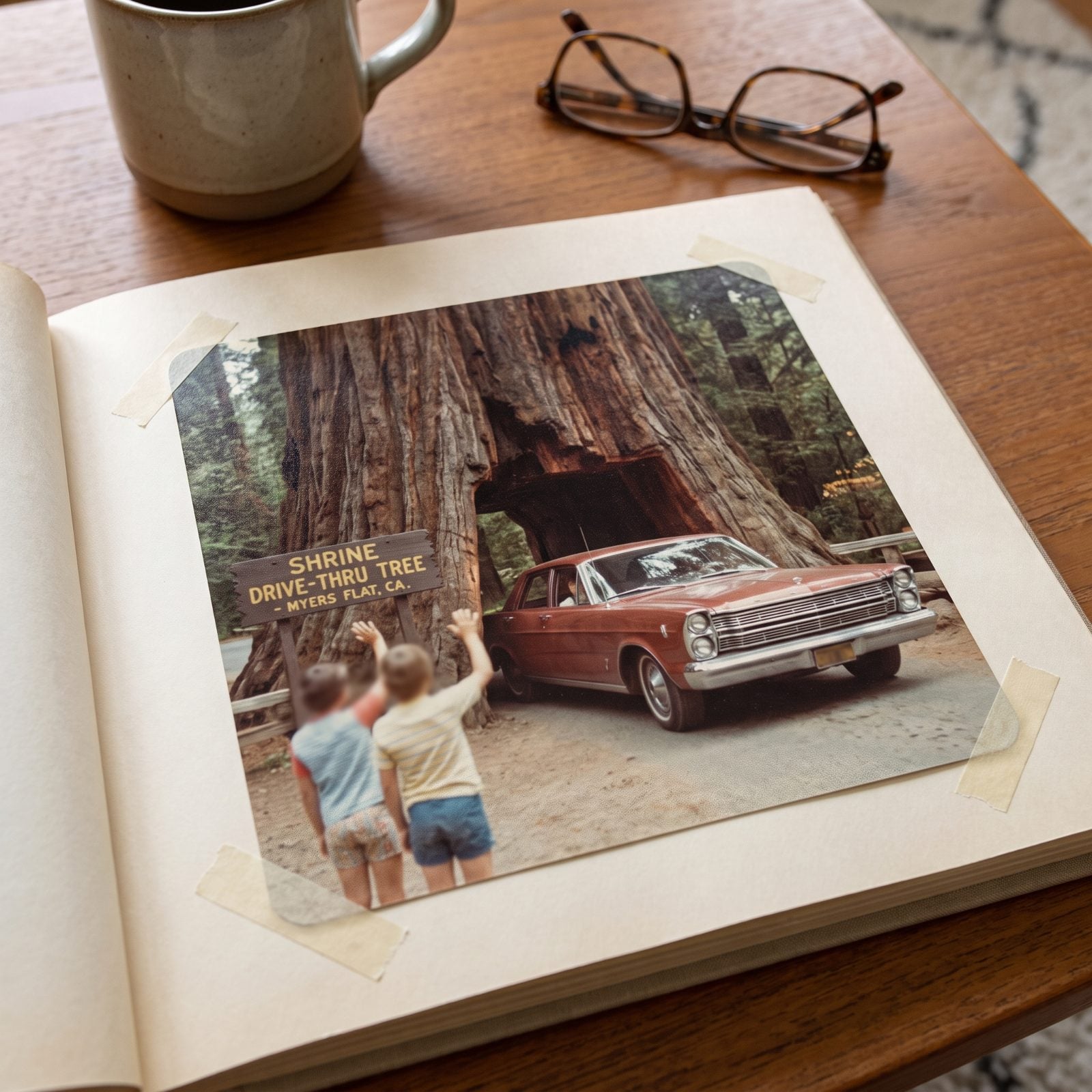 Cars Driving Through the Trunks of Giant Trees