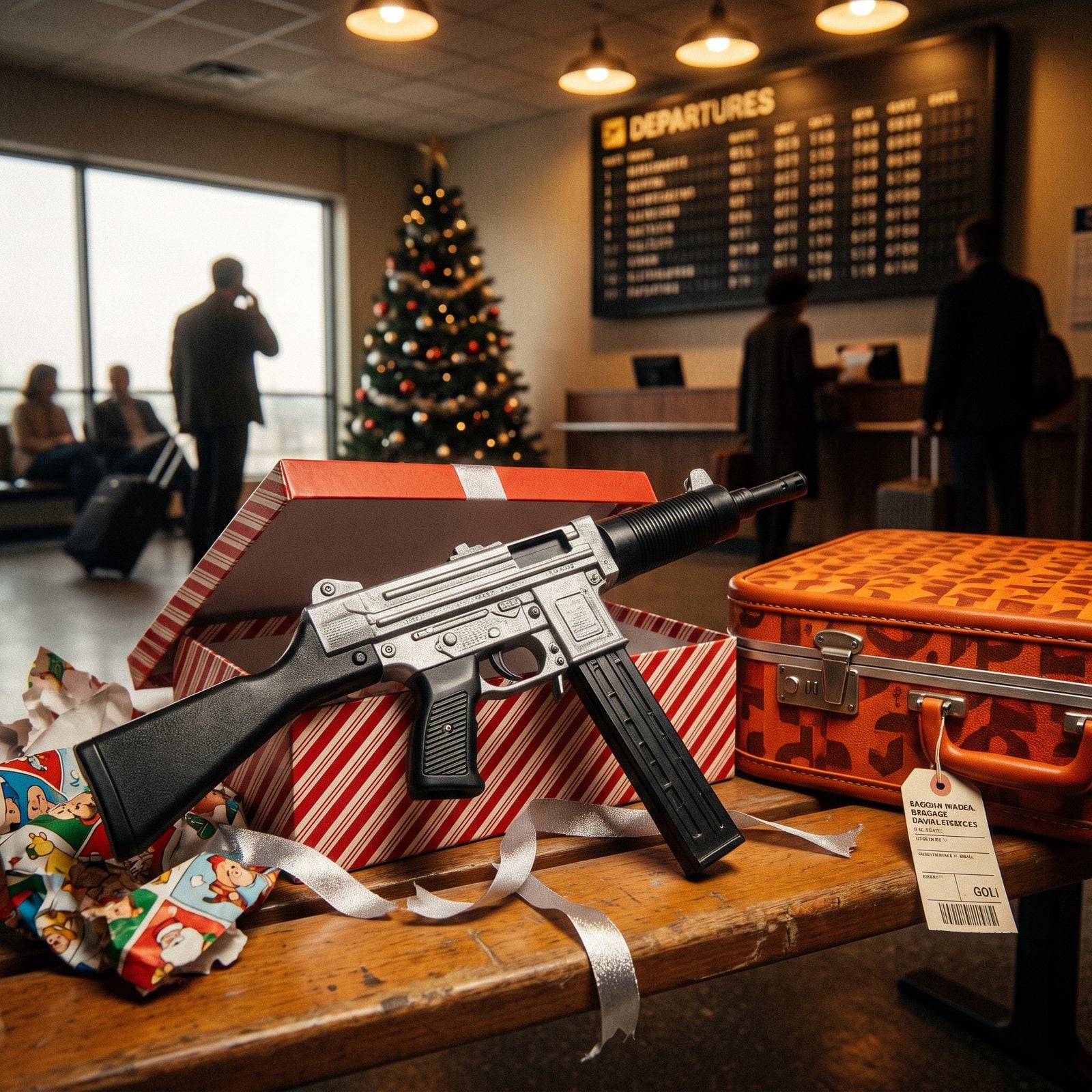 A Child's Realistic Toy Submachine Gun