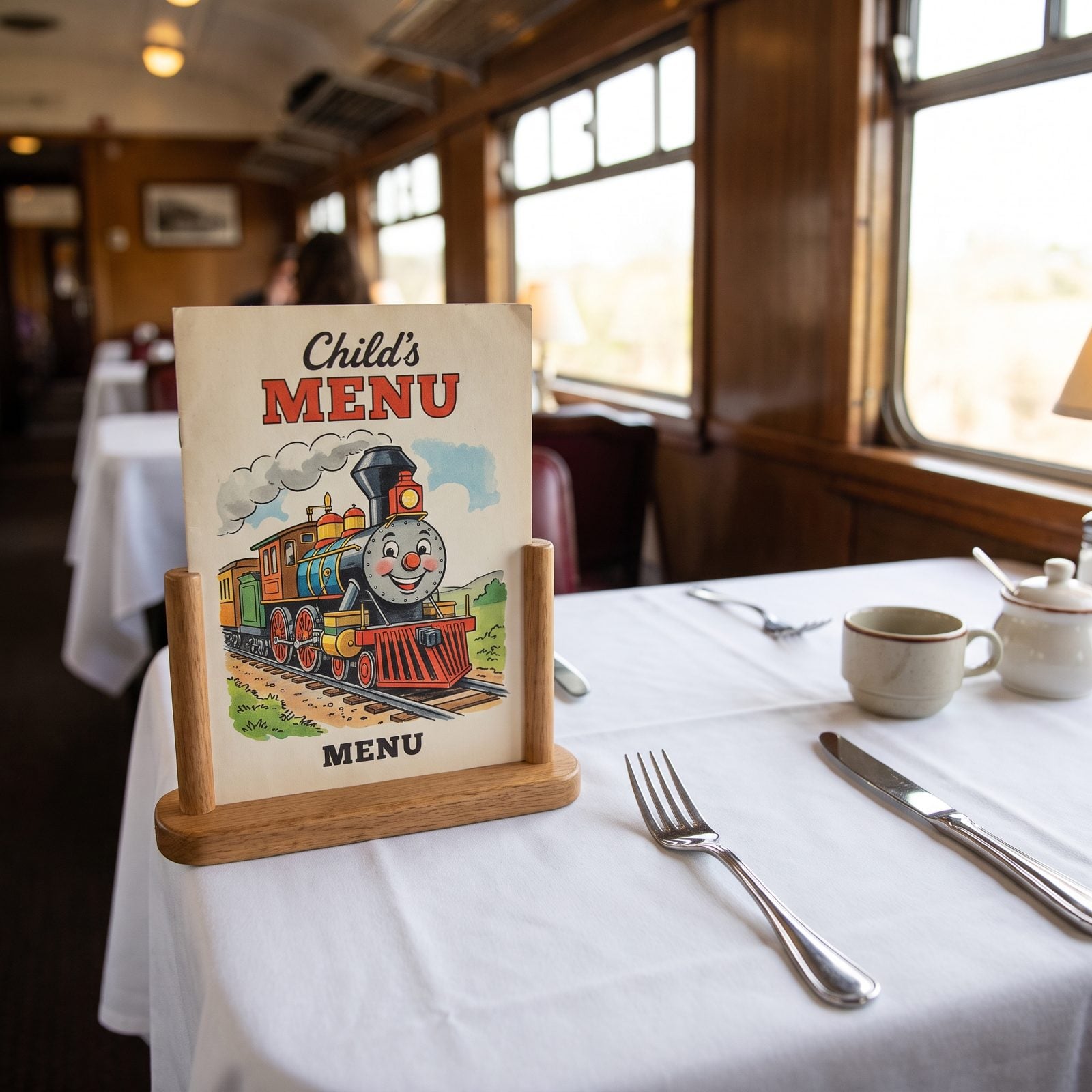 Children's Menus With Railroad Illustrations