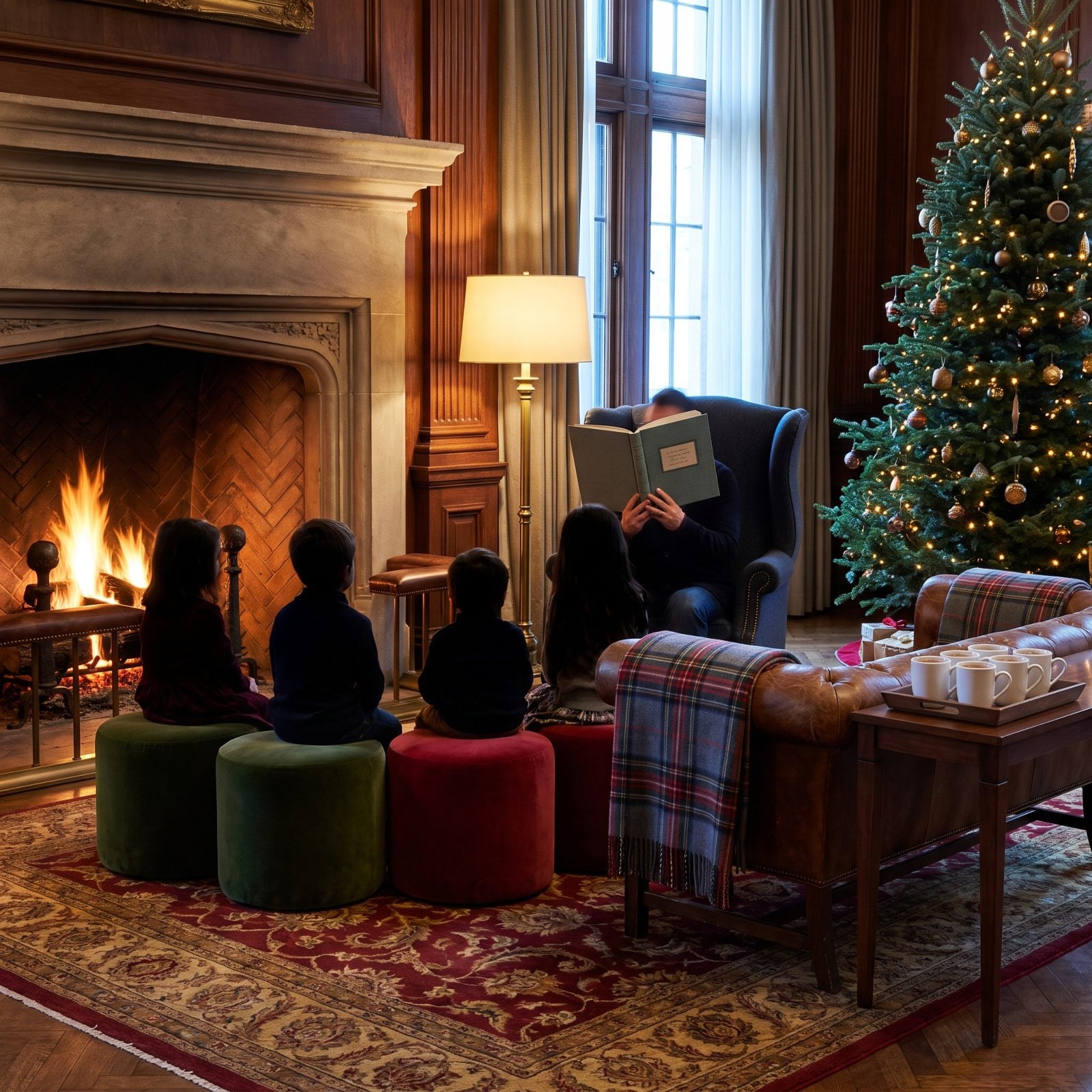 A Children's Story Hour Staged Beside the Fire