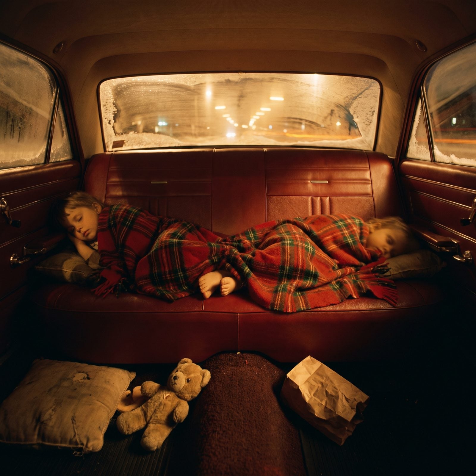Children Slept Stretched Across the Rear Bench Seat