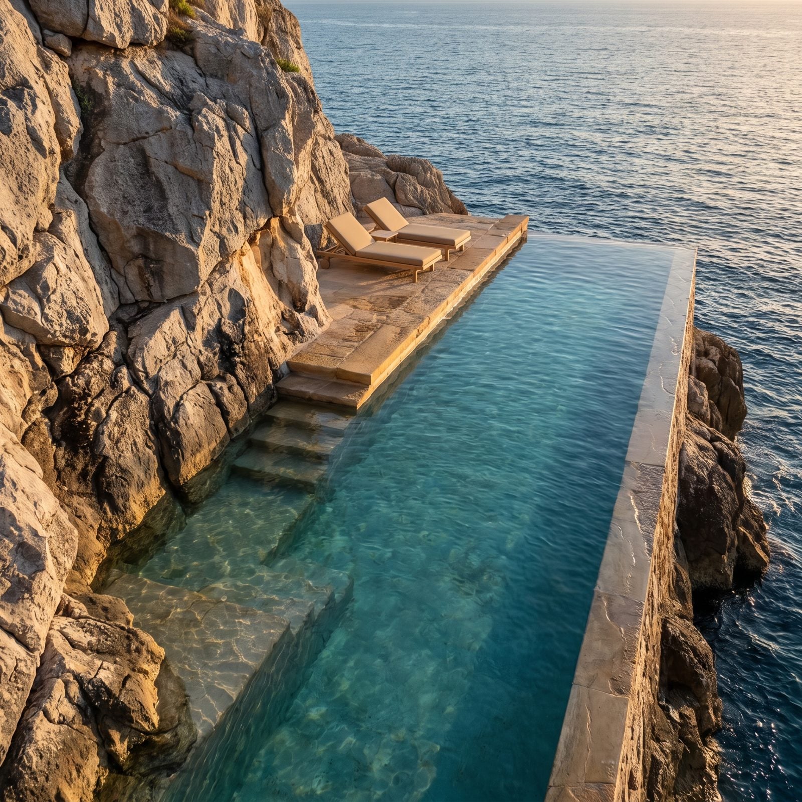 A Cliffside Pool Carved Into the Rock