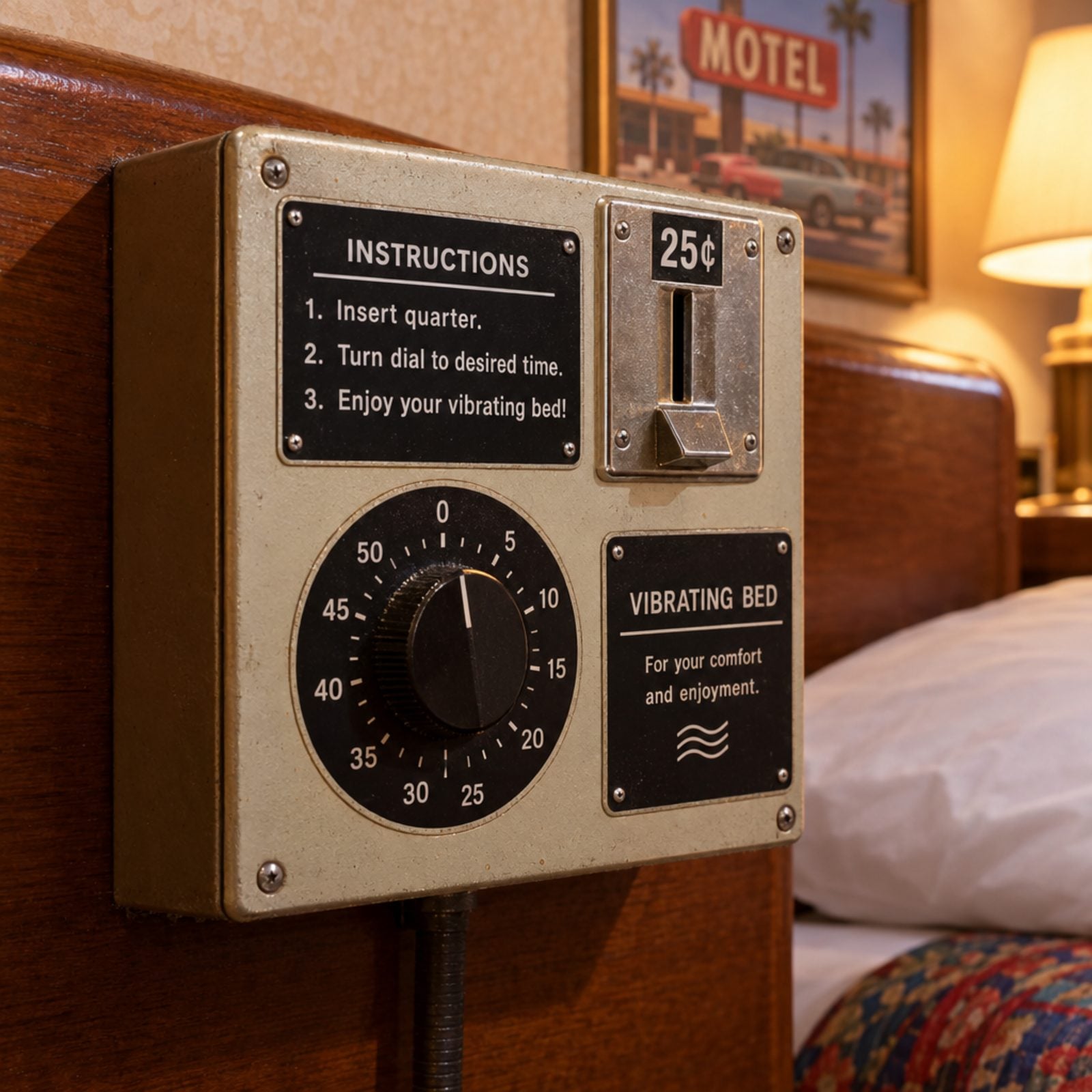 A Coin-Operated Magic Fingers Vibrating Bed