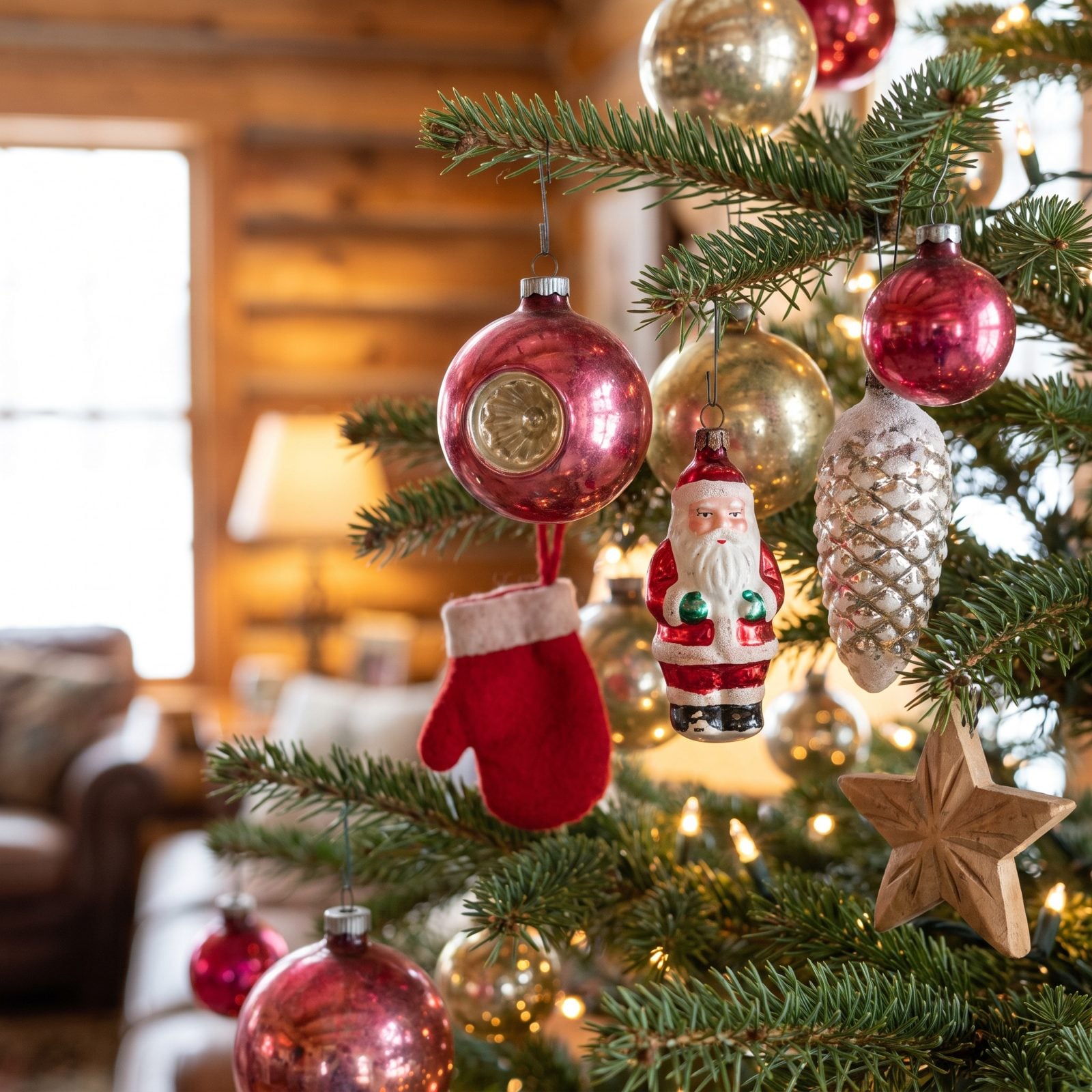 Collected Vintage Ornaments With a Family-Christmas Feel