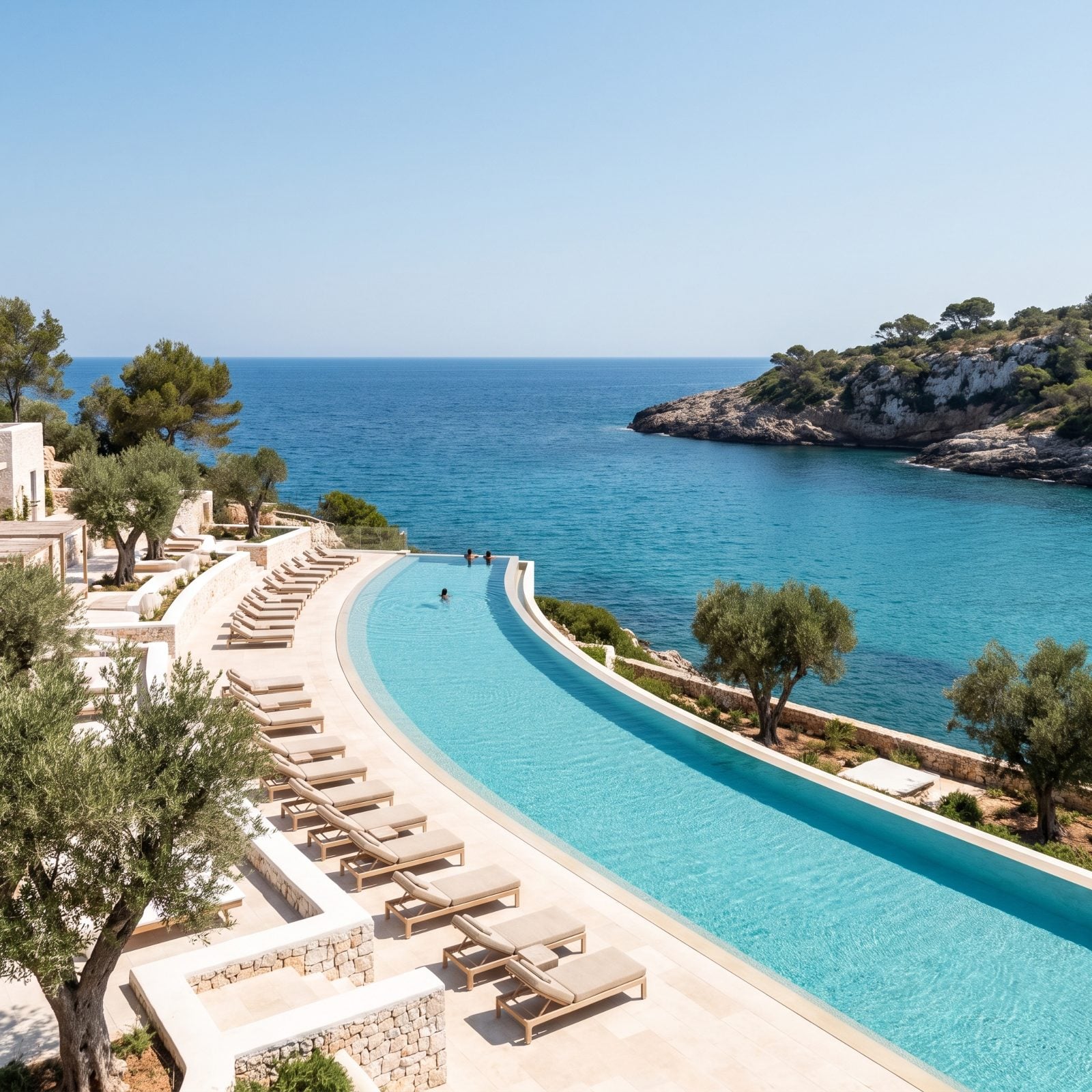 A Crescent Pool Following a Natural Bay