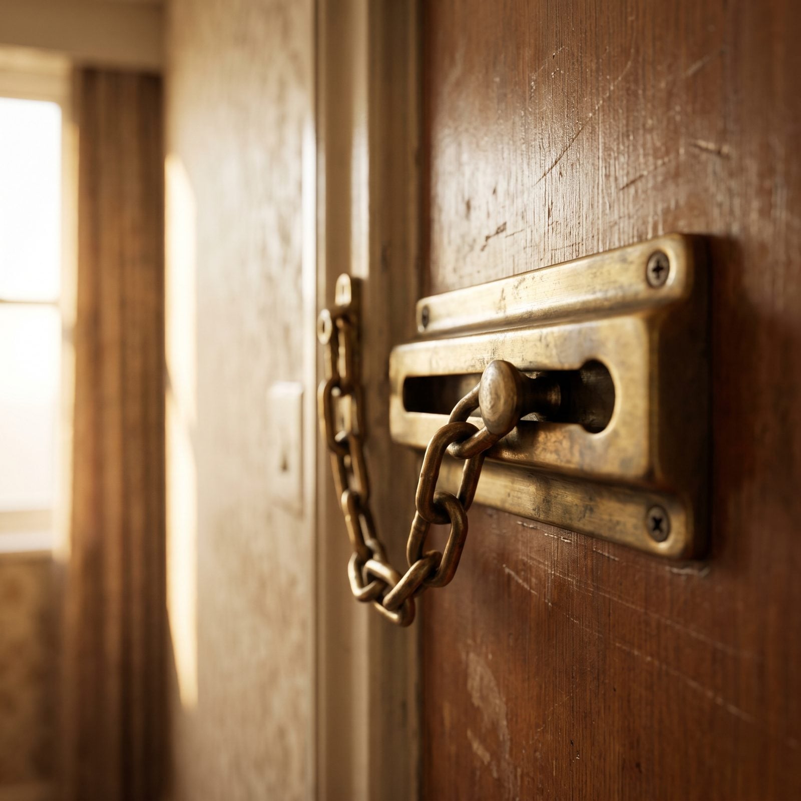 The Door Chain You Slid Into a Little Brass Track