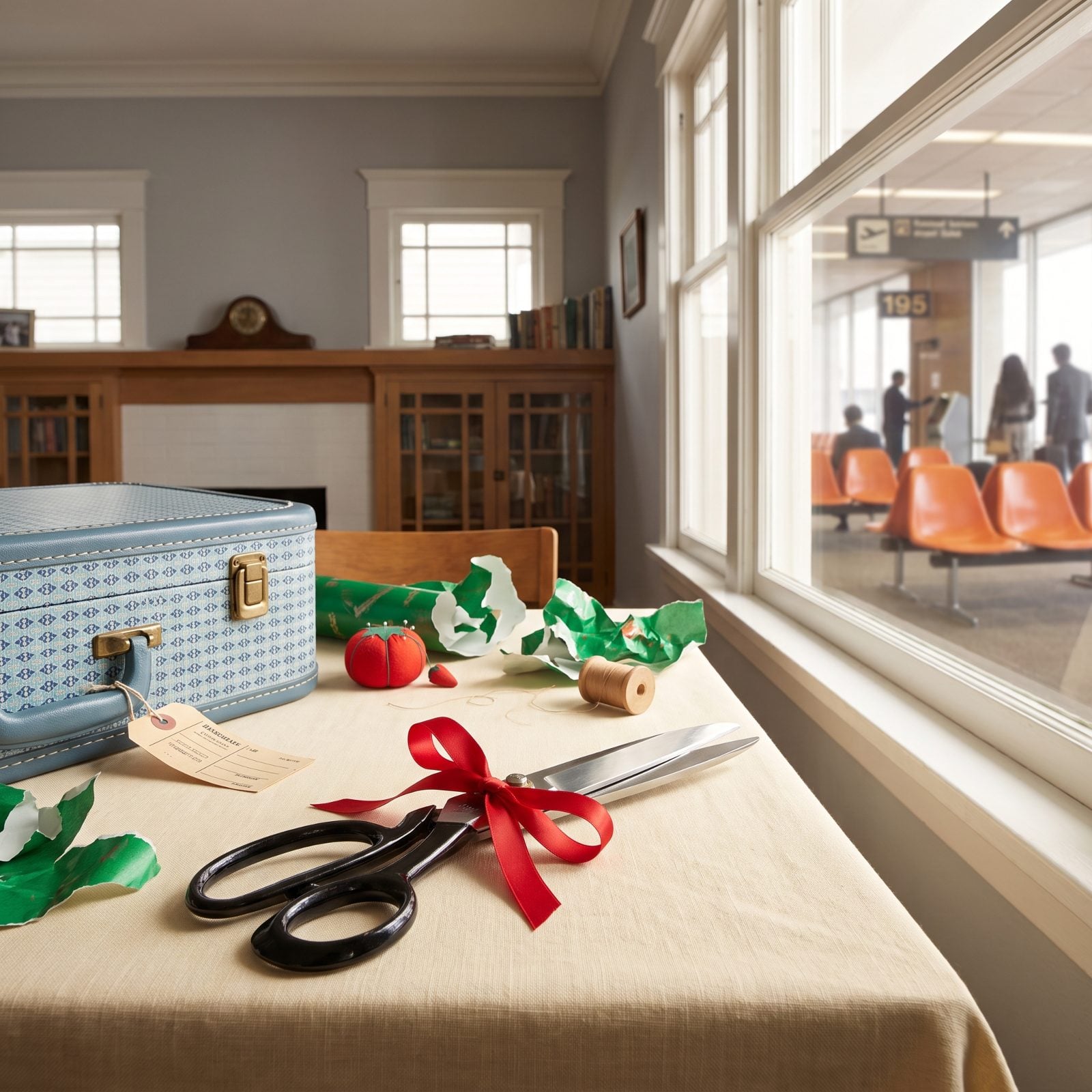 Dressmaker's Shears Tied With a Ribbon